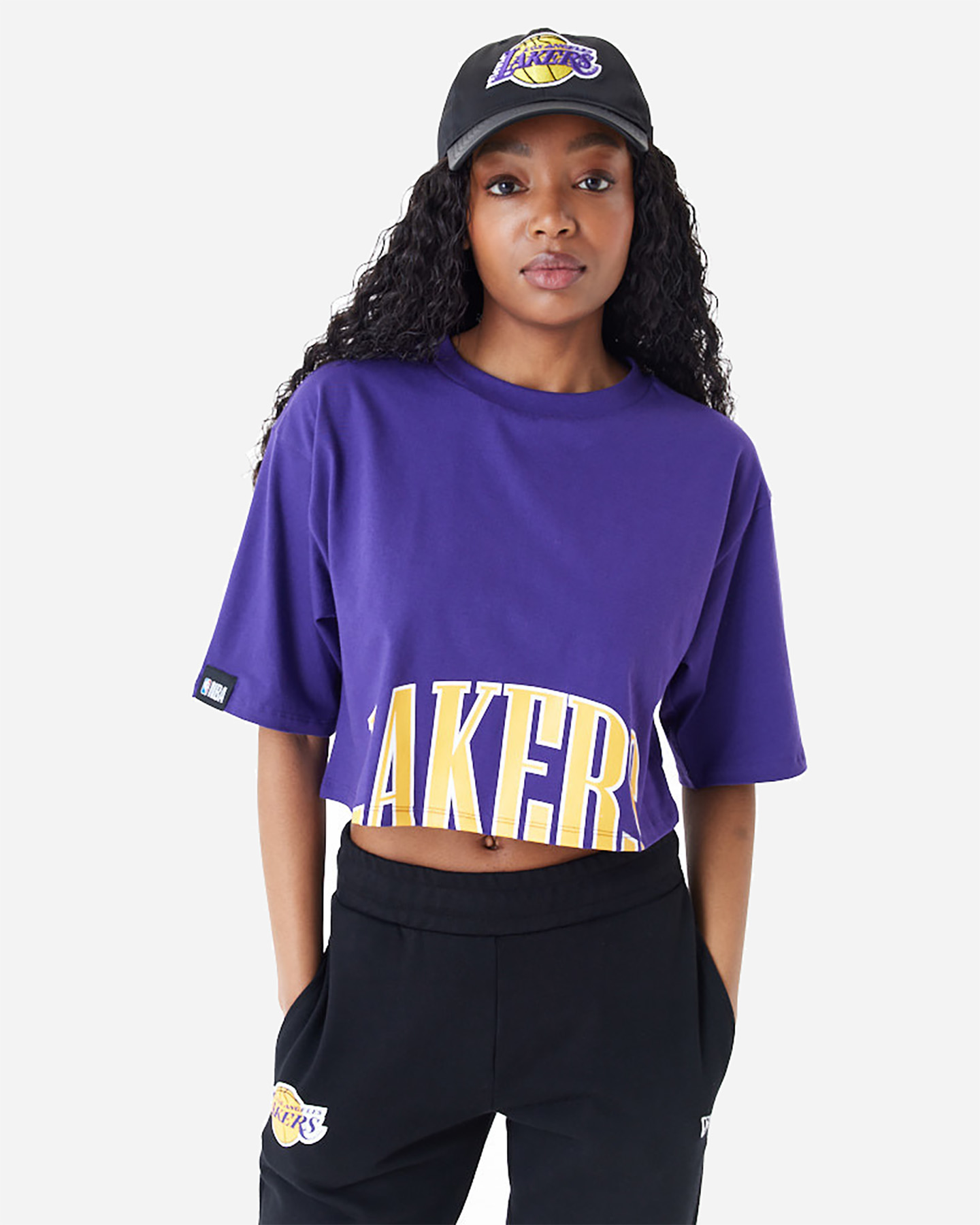 T-shirt NEW ERA CROP LOS ANGELES LAKERS W - Viola - 3 | Cisalfa Sport