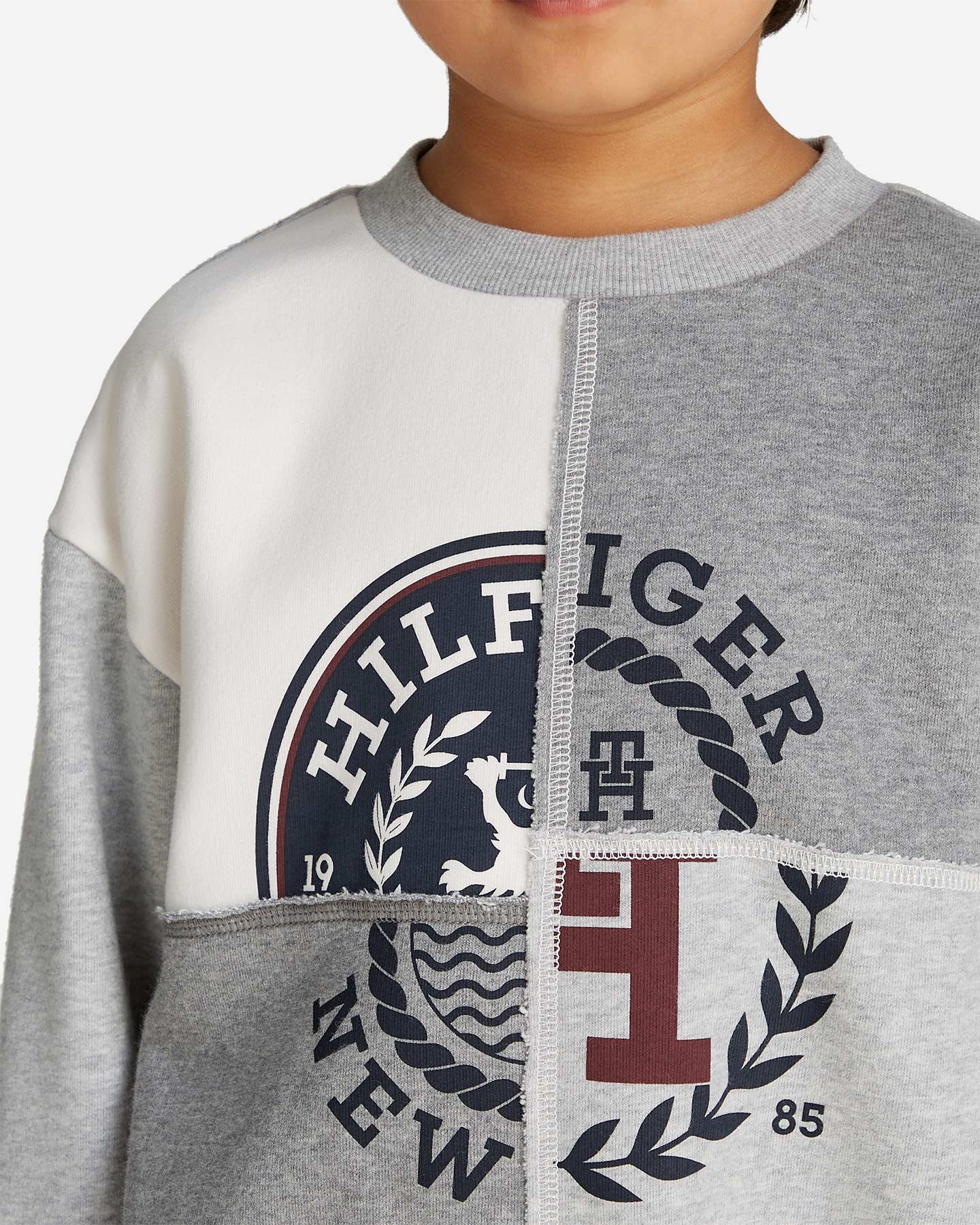 Felpa TOMMY HILFIGER COLOR BLOCK JR - Grigio - 4 | Cisalfa Sport