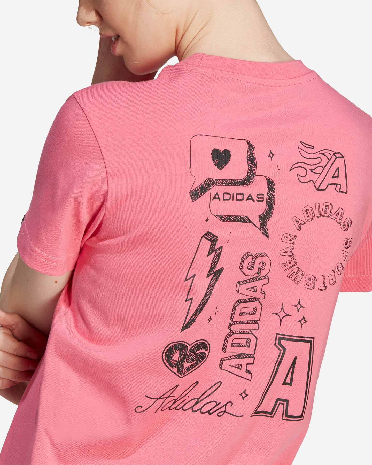 T-shirt ADIDAS BRAND LOVE W - Rosa - 5 | Cisalfa Sport