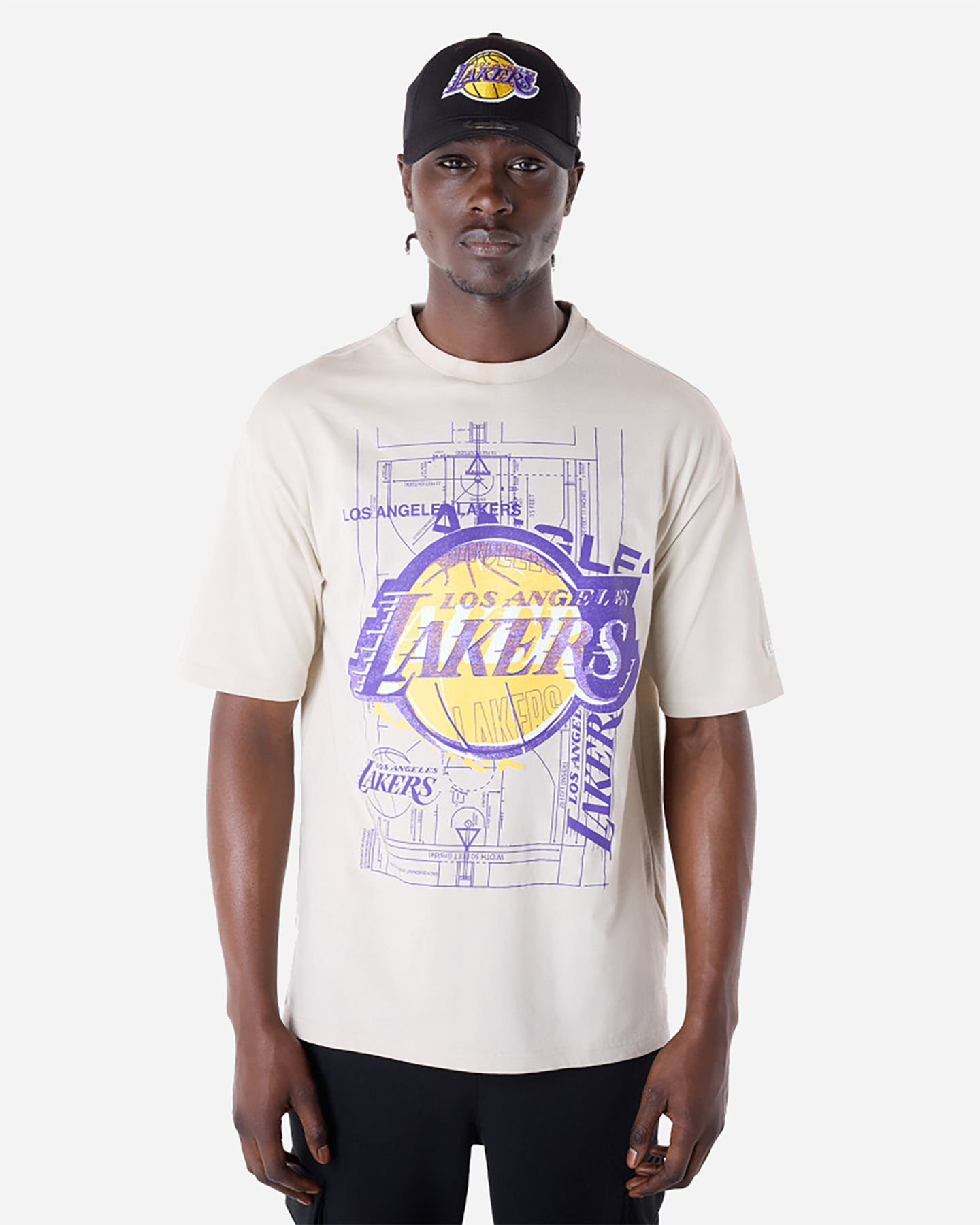 Abbigliamento basket NEW ERA GRAPHIC TEE LAKERS BEIGE M - Beige - 0 | Cisalfa Sport