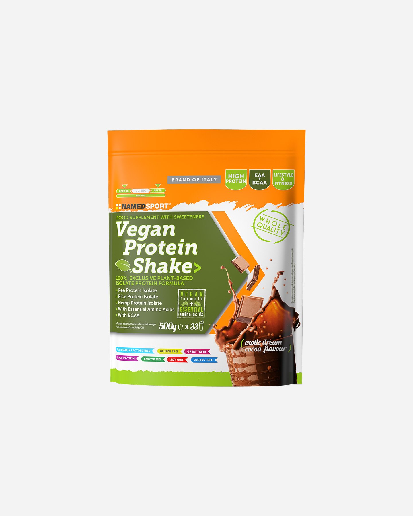 Energetico NAMED SPORT VEGAN PROTEIN SHAKE EXOTIC DREAM COCOA 500G  - 0 | Cisalfa Sport