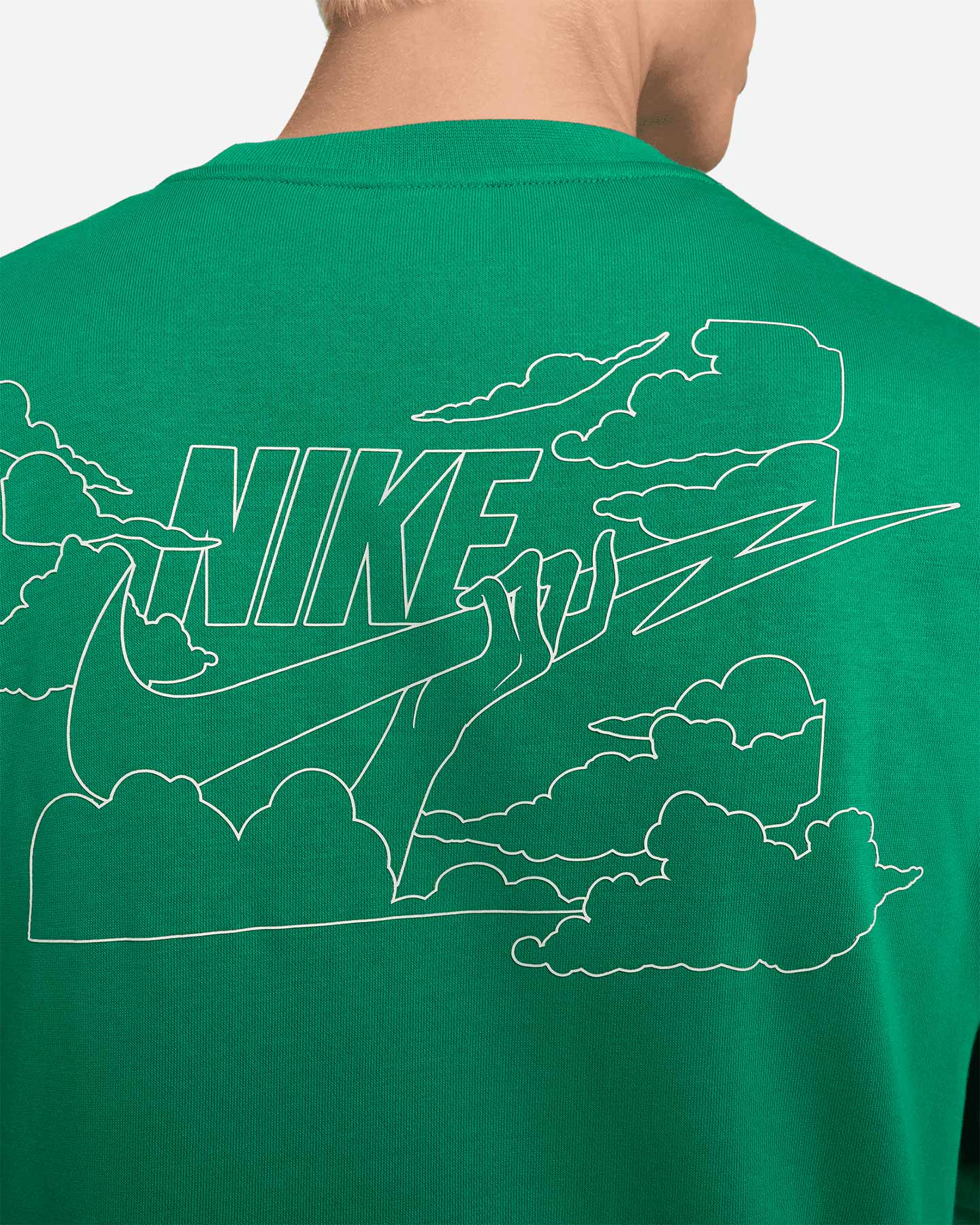 Felpa NIKE CREW CLUB BOLT GFX M - Verde - 3 | Cisalfa Sport