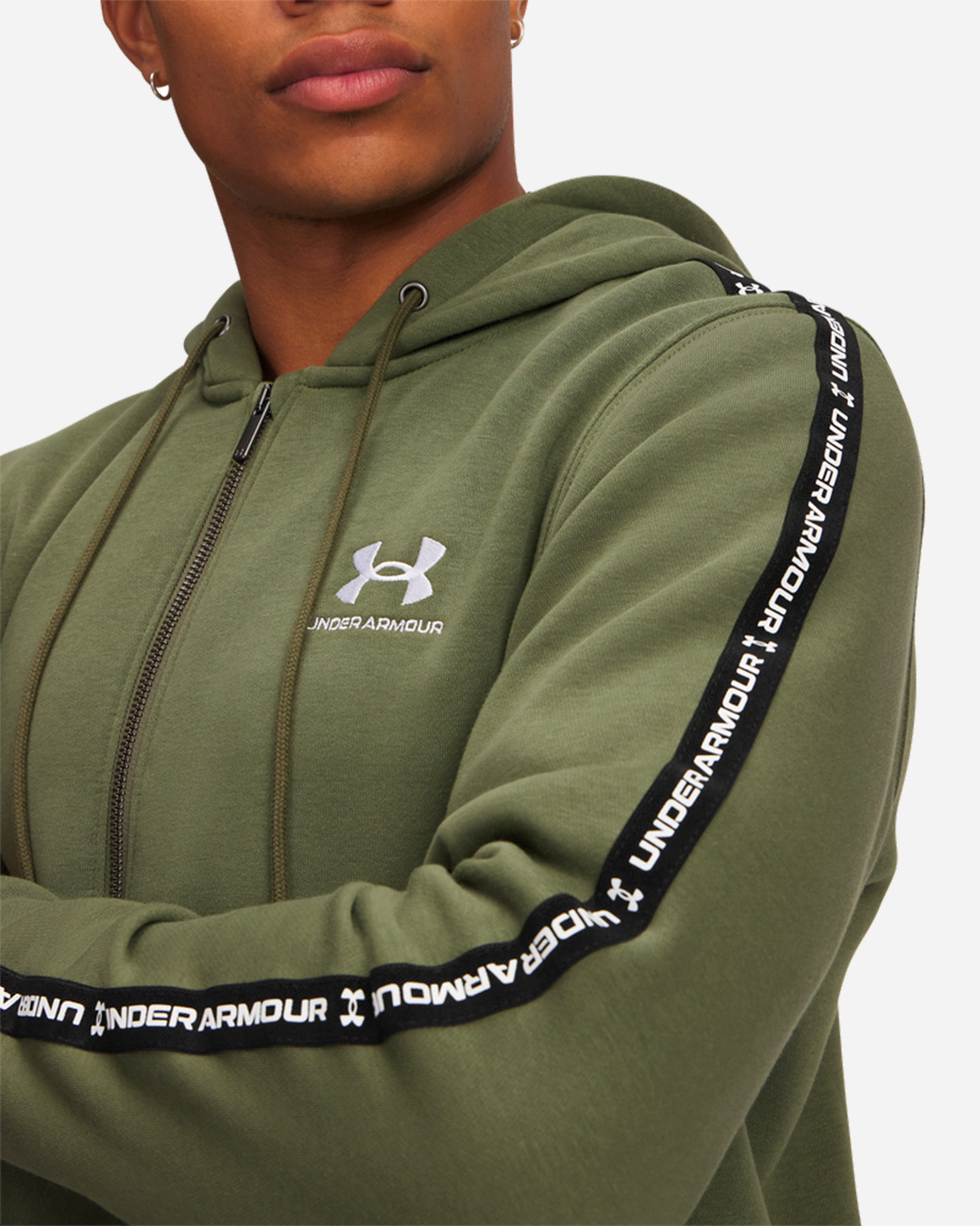 Felpa UNDER ARMOUR ICON FLEECE TAPING M - Verde - 2 | Cisalfa Sport
