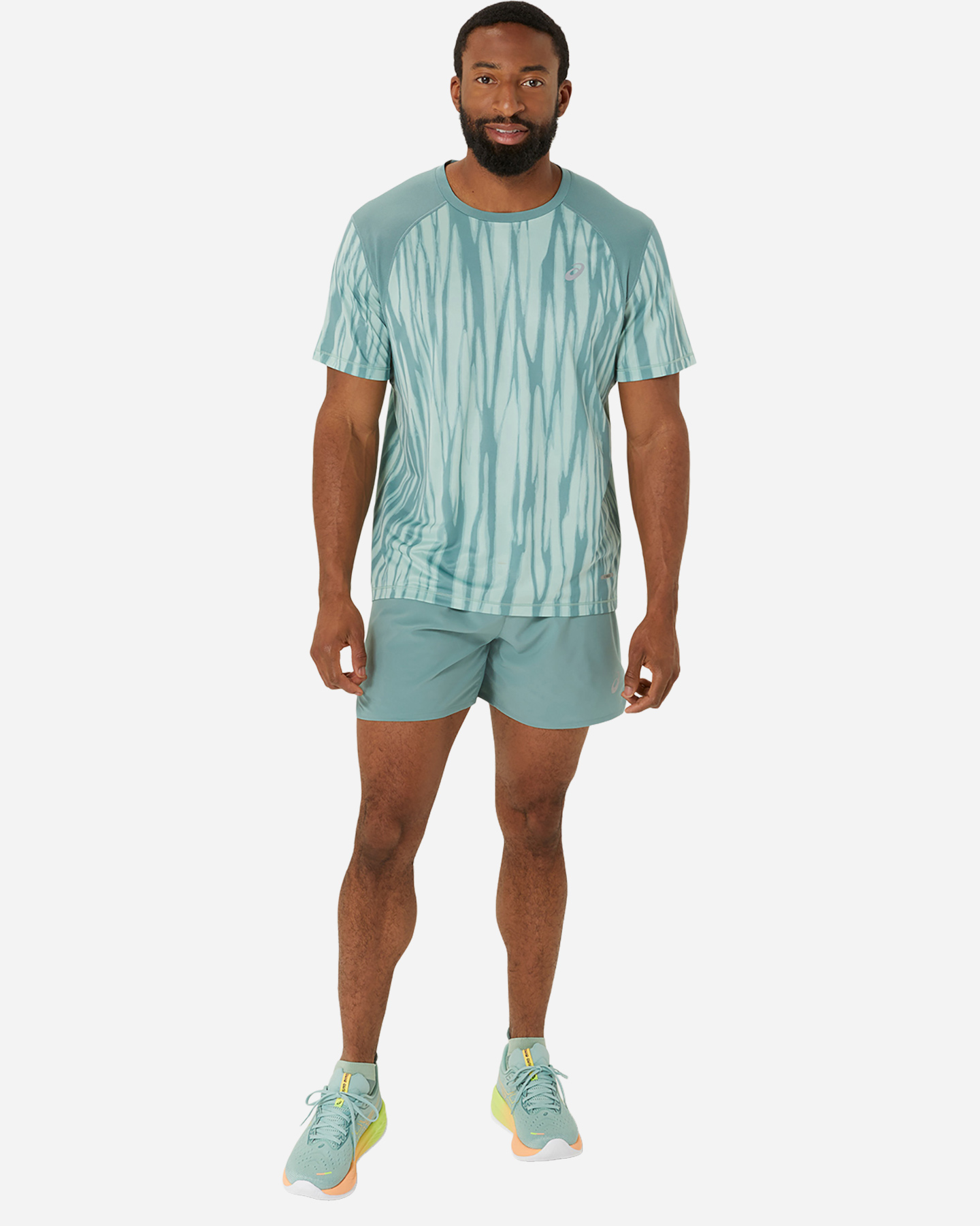 T-shirt running ASICS ROAD ALL OVER PRINT M - Verde - 3 | Cisalfa Sport