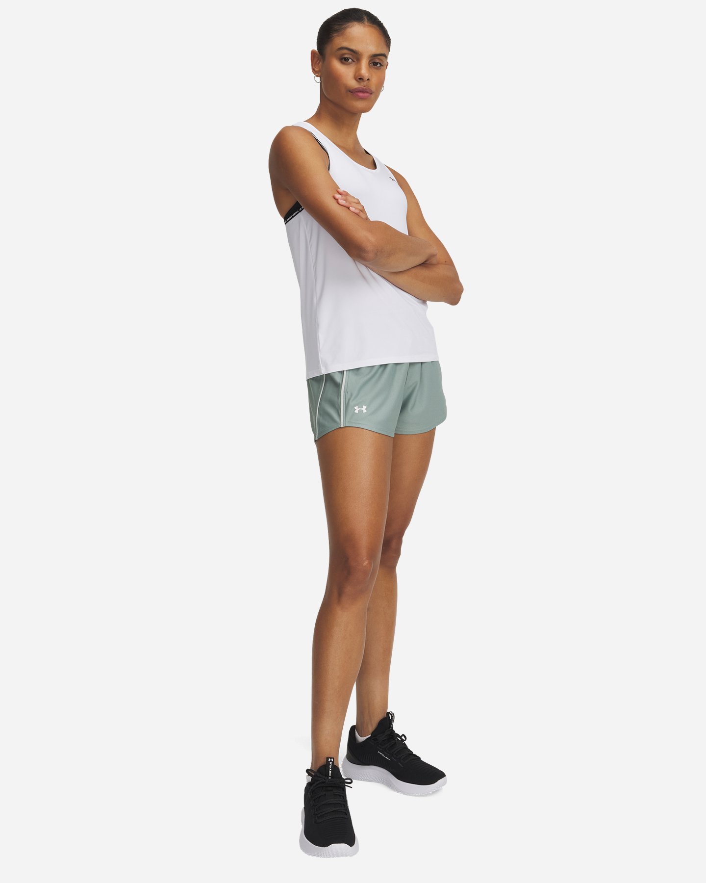 Short training UNDER ARMOUR TECH PLAY UP W - Verde - 2 | Cisalfa Sport