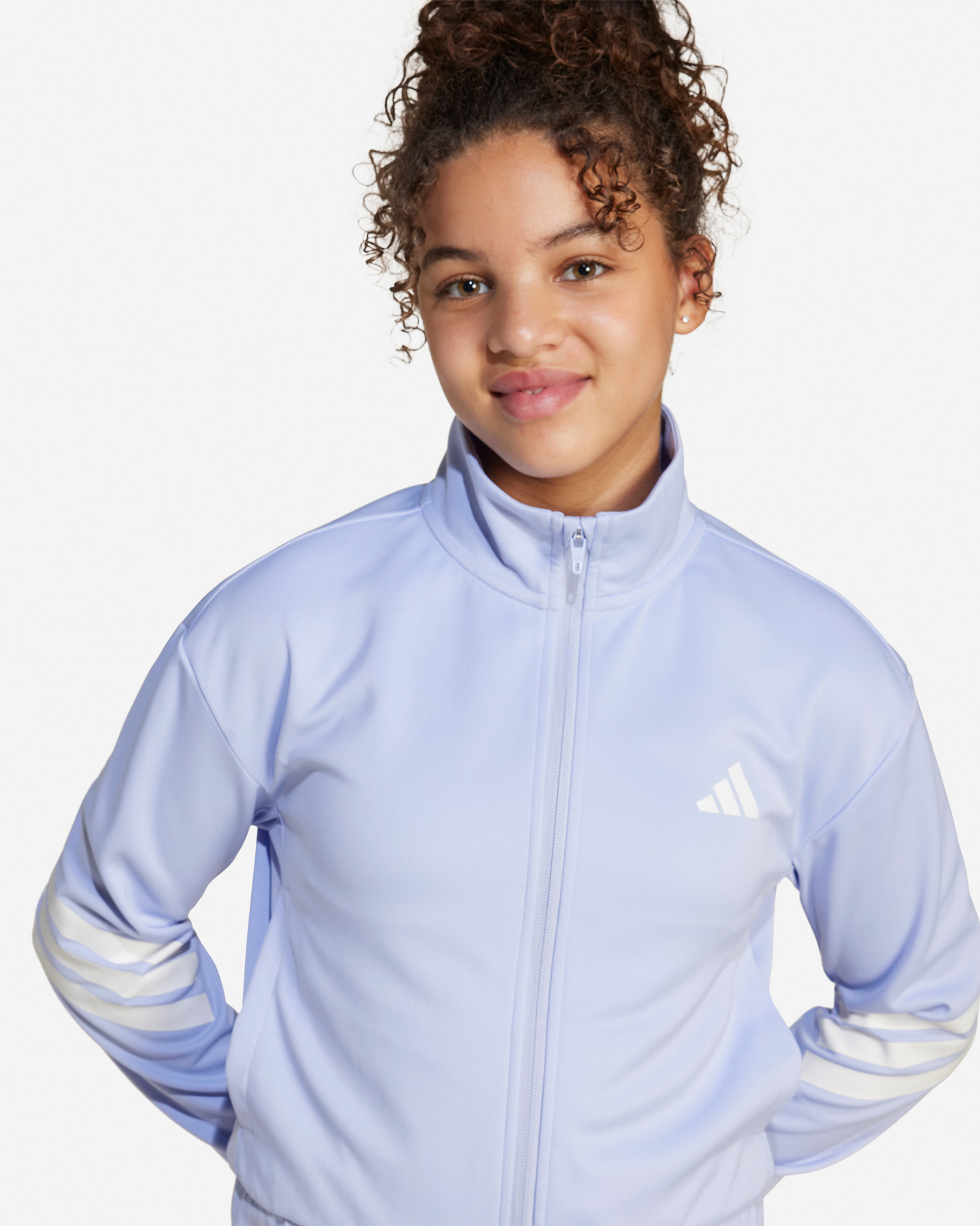 Felpa ADIDAS 3STRIPES JR - Lilla - 4 | Cisalfa Sport