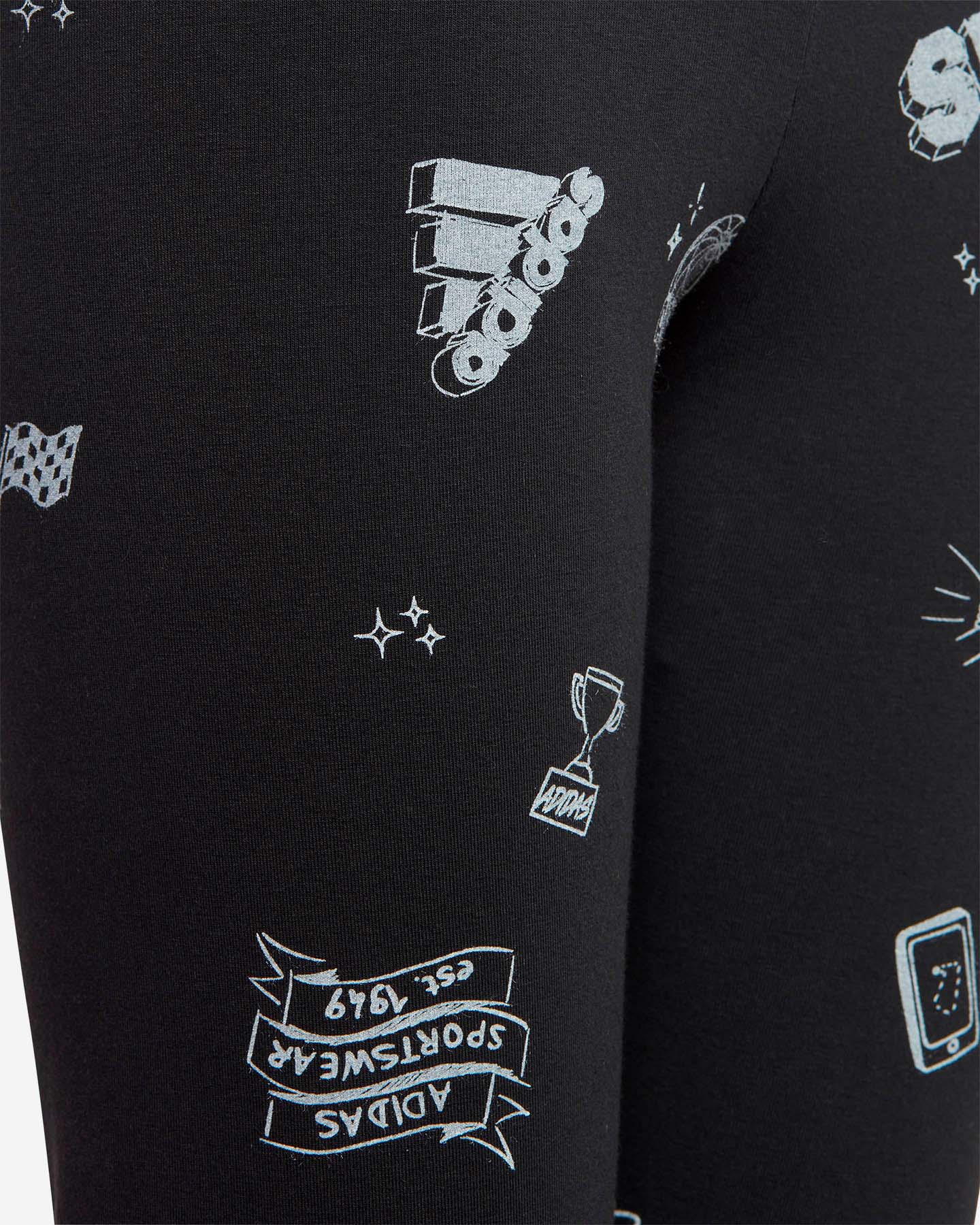 Leggings ADIDAS ALL OVER JR - Nero - 3 | Cisalfa Sport