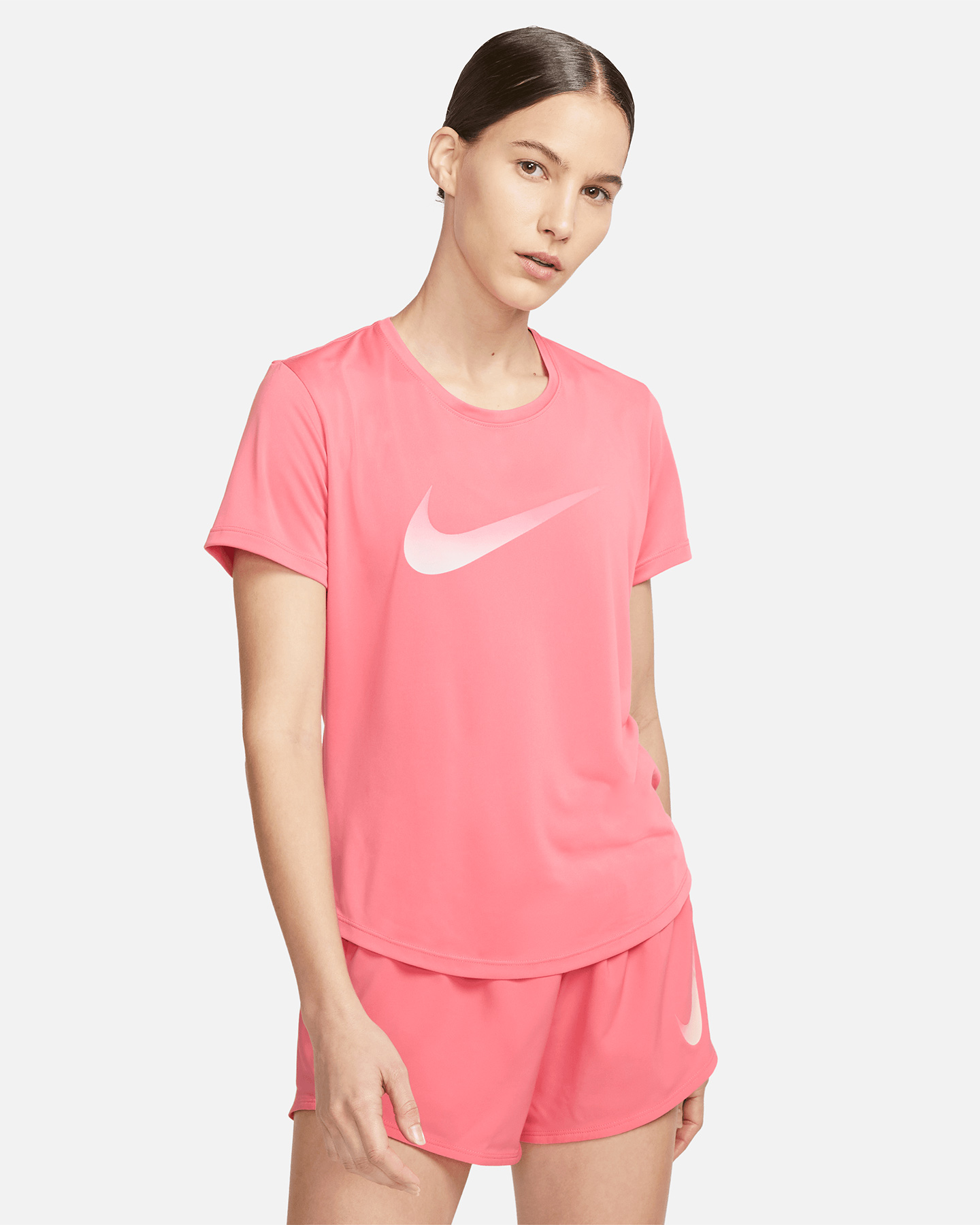 T-shirt running NIKE ONE DRI FIT SWOOSH W - Rosa - 0 | Cisalfa Sport