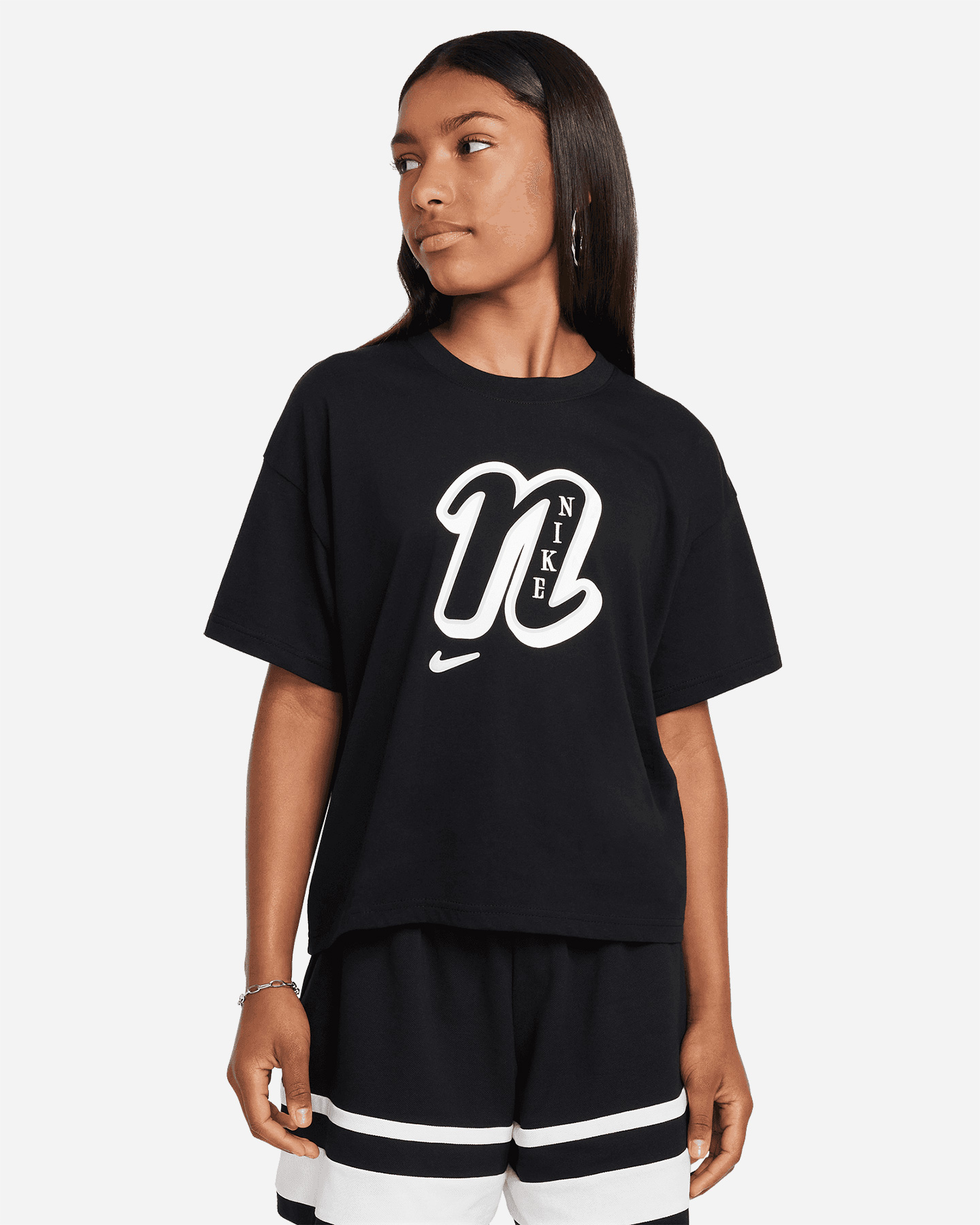 T-shirt NIKE BOXY VARSITY JR - Nero - 0 | Cisalfa Sport