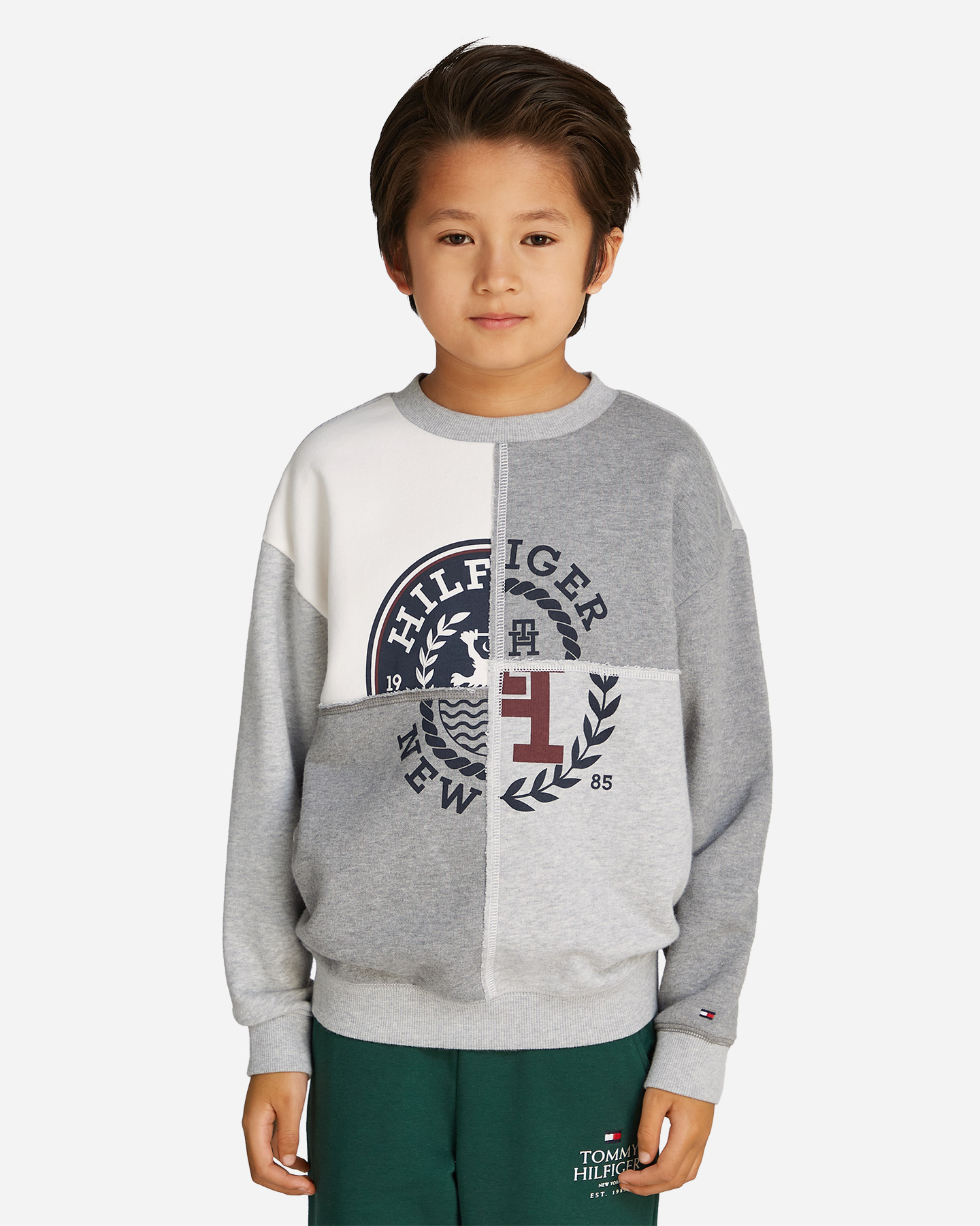 Felpa TOMMY HILFIGER COLOR BLOCK JR - Grigio - 2 | Cisalfa Sport