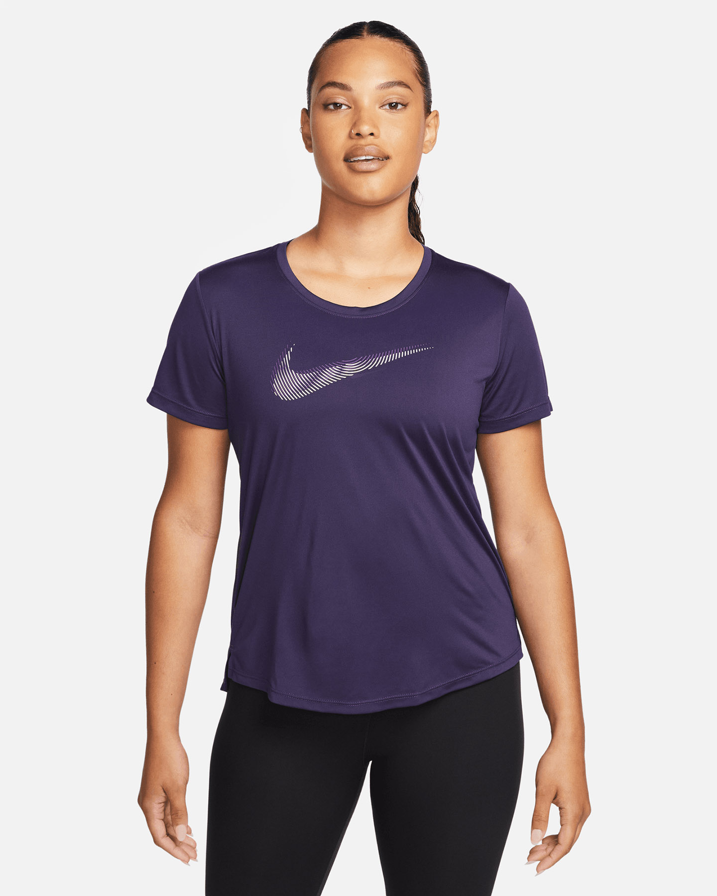 T-shirt running NIKE DRI FIT SWOOSH W - Blu - 0 | Cisalfa Sport