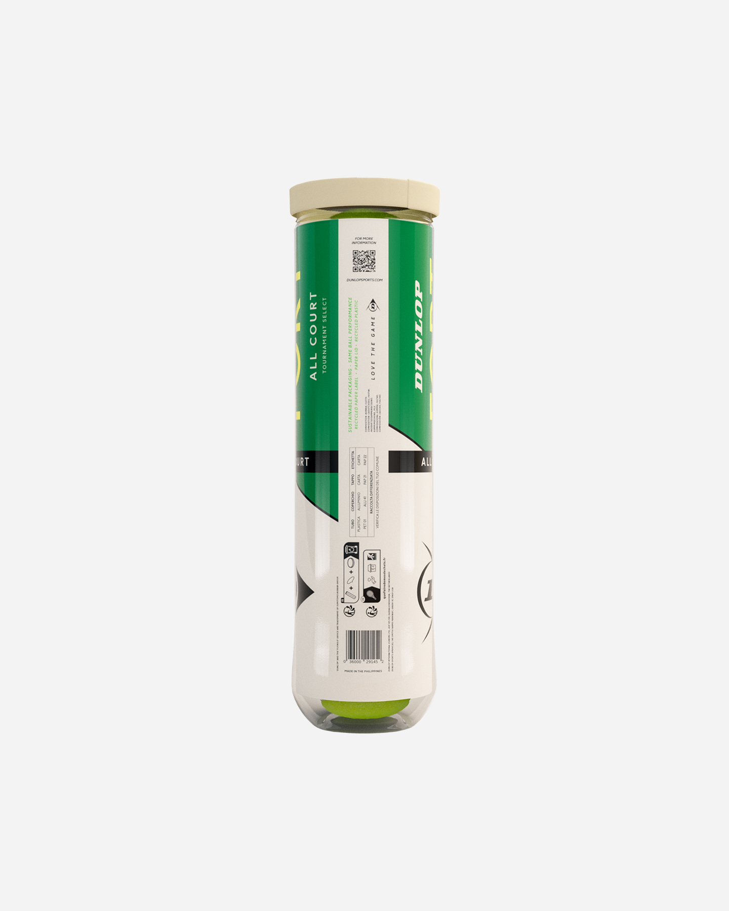 Palle tennis DUNLOP FORT ALL COURT - Giallo - 2 | Cisalfa Sport