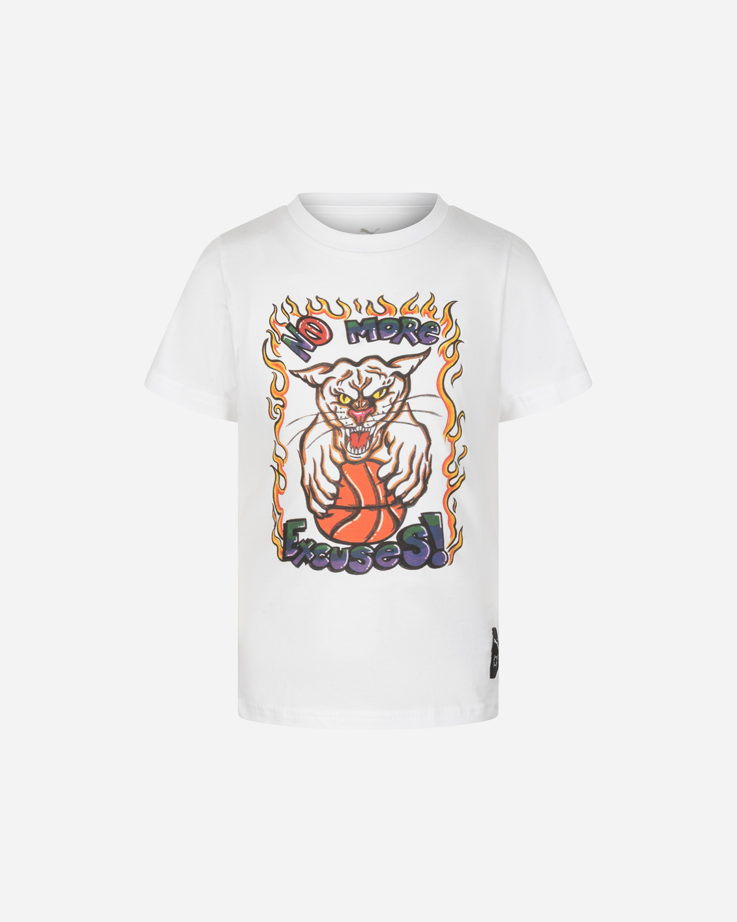 T-shirt PUMA BOY BBALL FLAME JR - Bianco - 0 | Cisalfa Sport