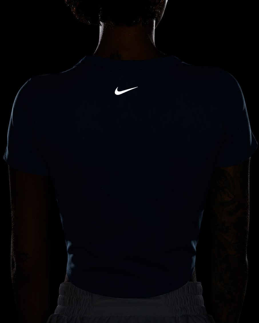 T-shirt training NIKE CROP SMALL LOGO W - Blu - 5 | Cisalfa Sport