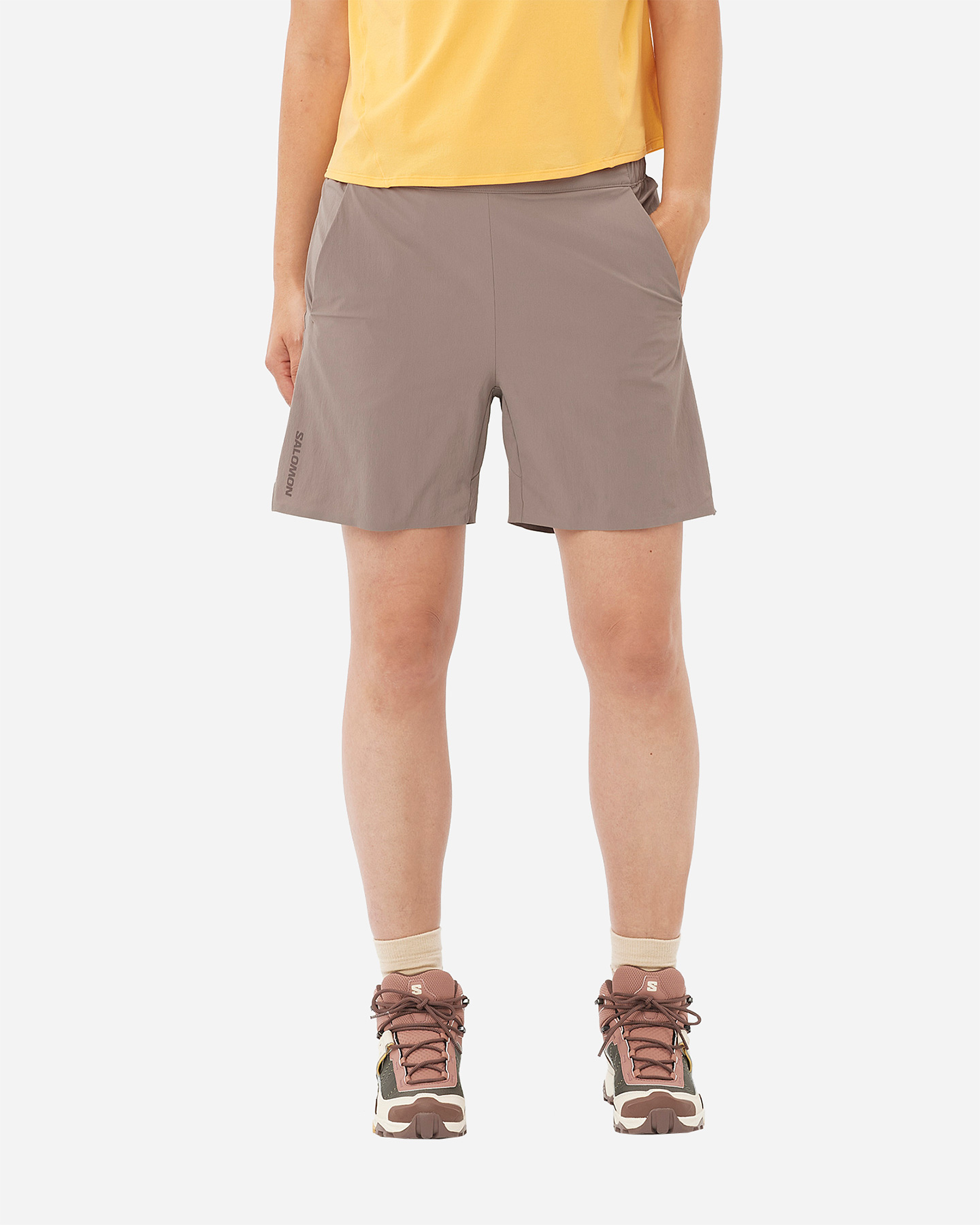Pantaloncini SALOMON WAYFARER EASE W - Marrone - 2 | Cisalfa Sport