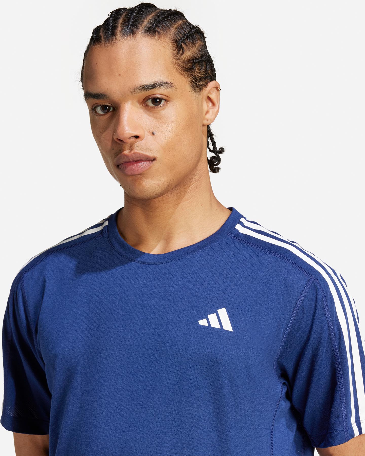 T-shirt running ADIDAS OTR E 3STRIPES M - Blu - 5 | Cisalfa Sport