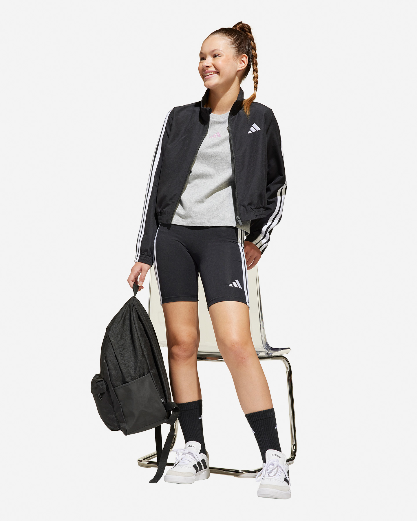 Felpa ADIDAS 3STRIPES JR - Nero - 3 | Cisalfa Sport