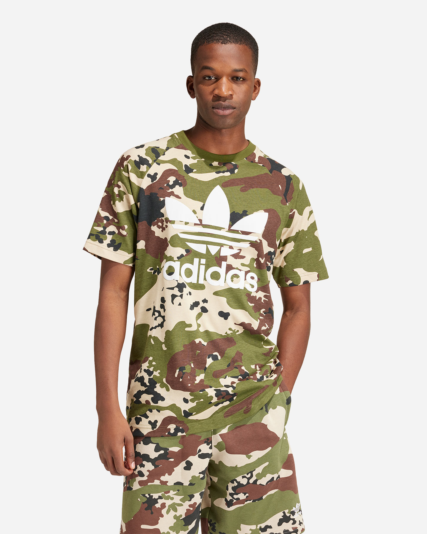 Adidas trefoil camo tee on sale