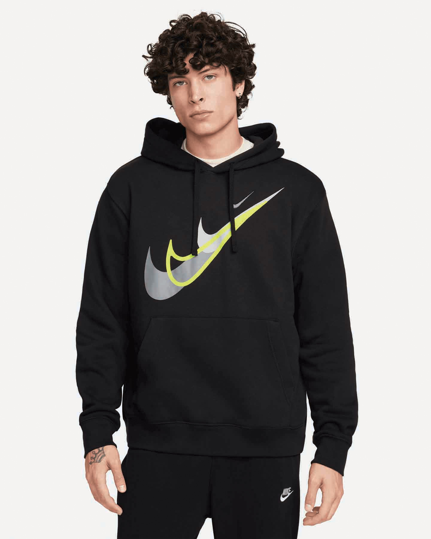 Felpa NIKE SWOOSH BIG LOGO HOODIE M - Nero - 0 | Cisalfa Sport