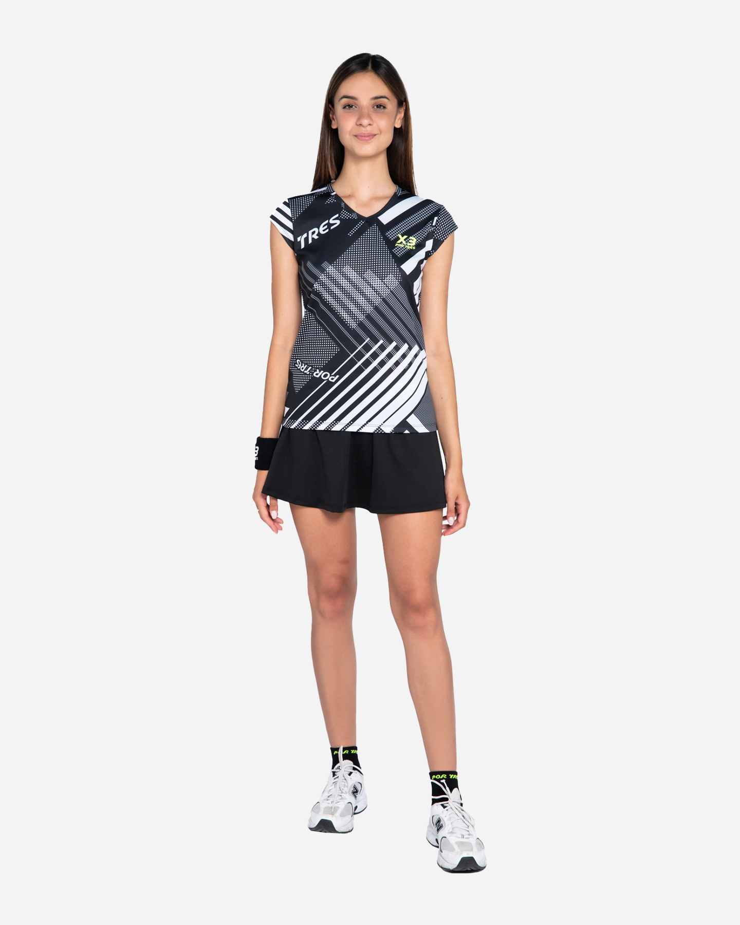 T-shirt tennis X3 POR TRES TENERIFE W - Nero - 1 | Cisalfa Sport