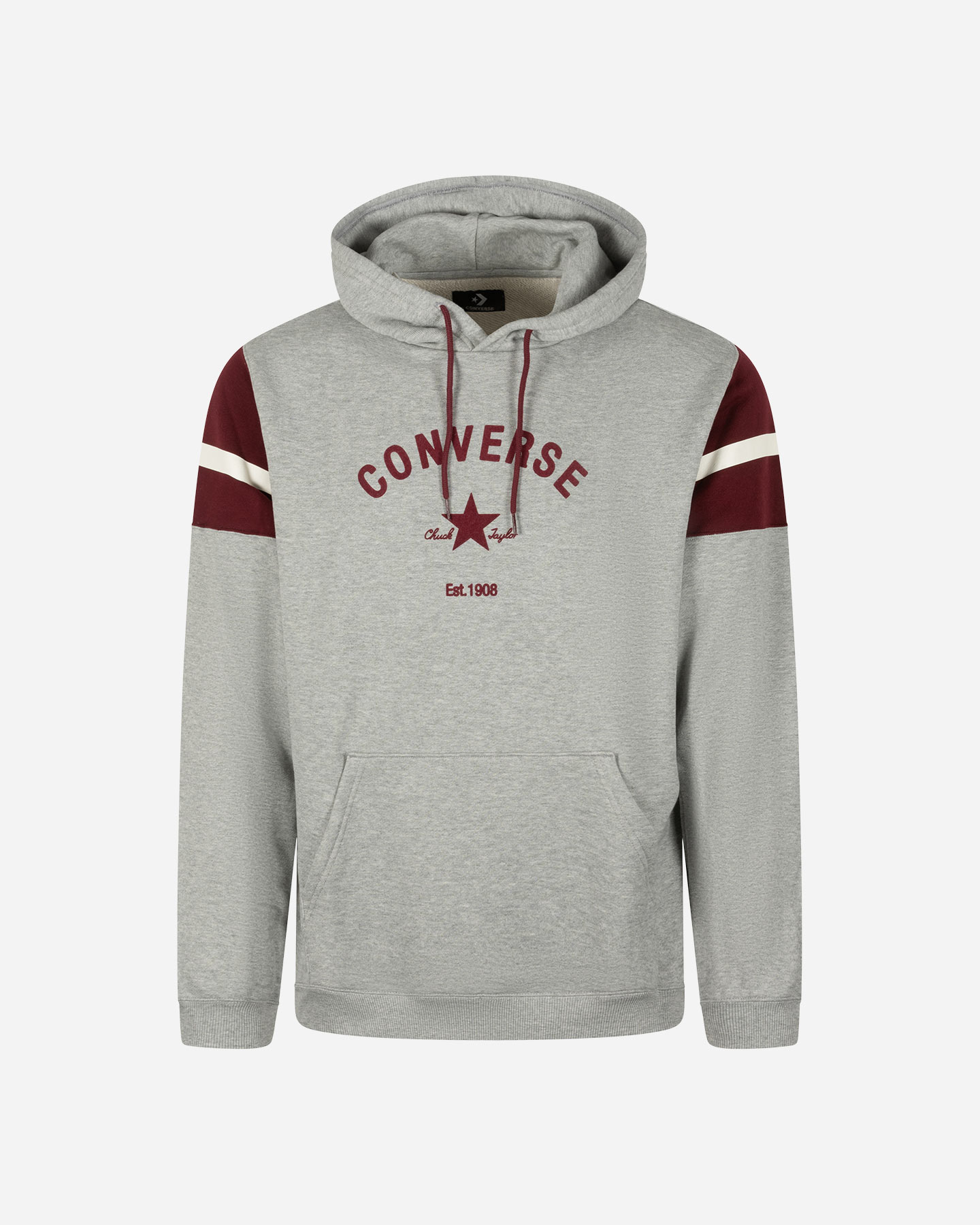 Felpa CONVERSE BIG CHUCK PATCH STRIPES M - Grigio - 0 | Cisalfa Sport