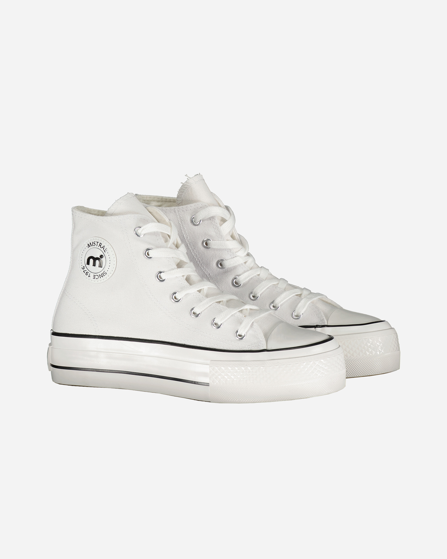 Scarpe sneakers MISTRAL STRIPES PLAT CANVAS MID 2.0 W - Bianco - 1 | Cisalfa Sport