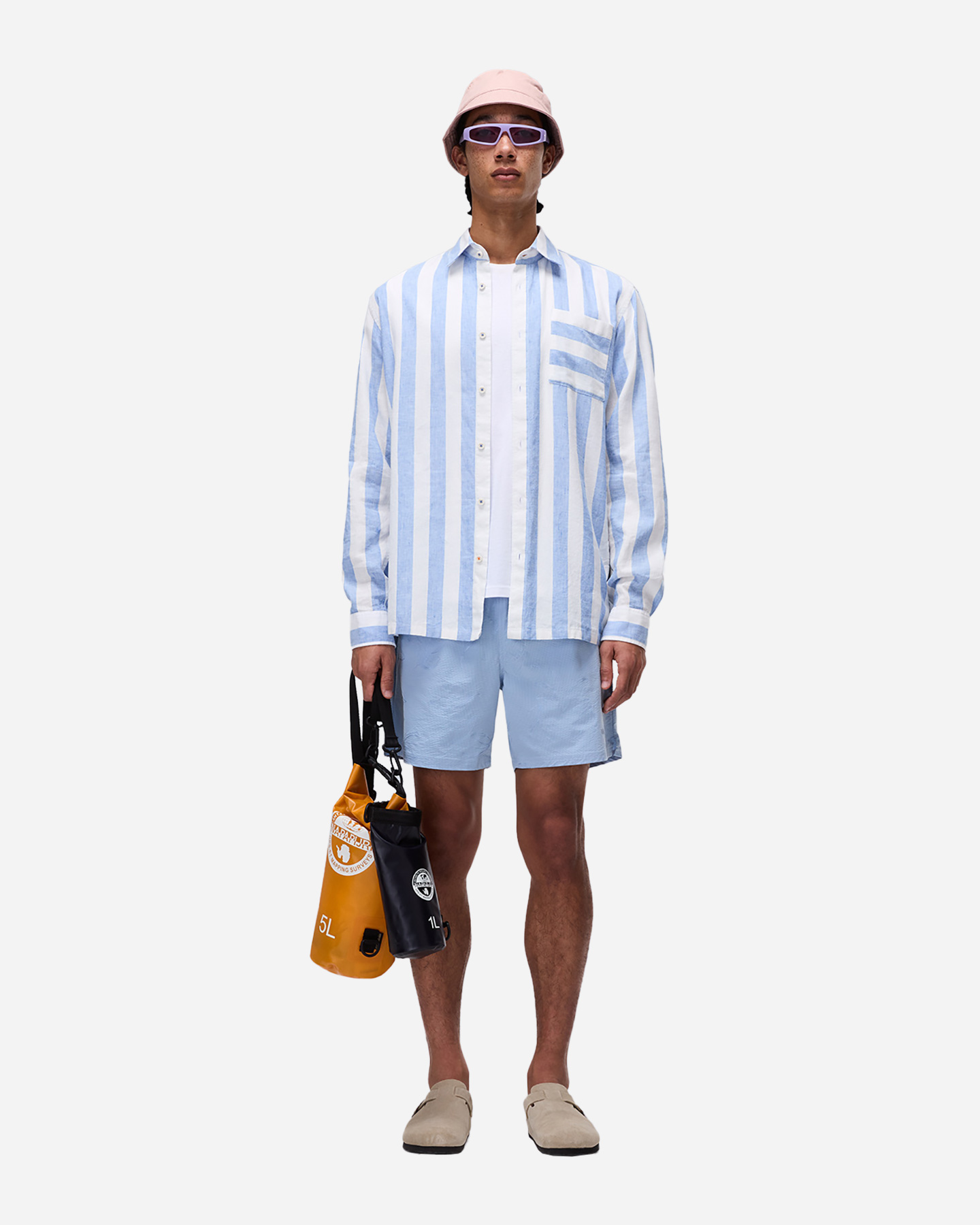 Camicia NAPAPIJRI BROLIO STRIPE M - Blu - 4 | Cisalfa Sport