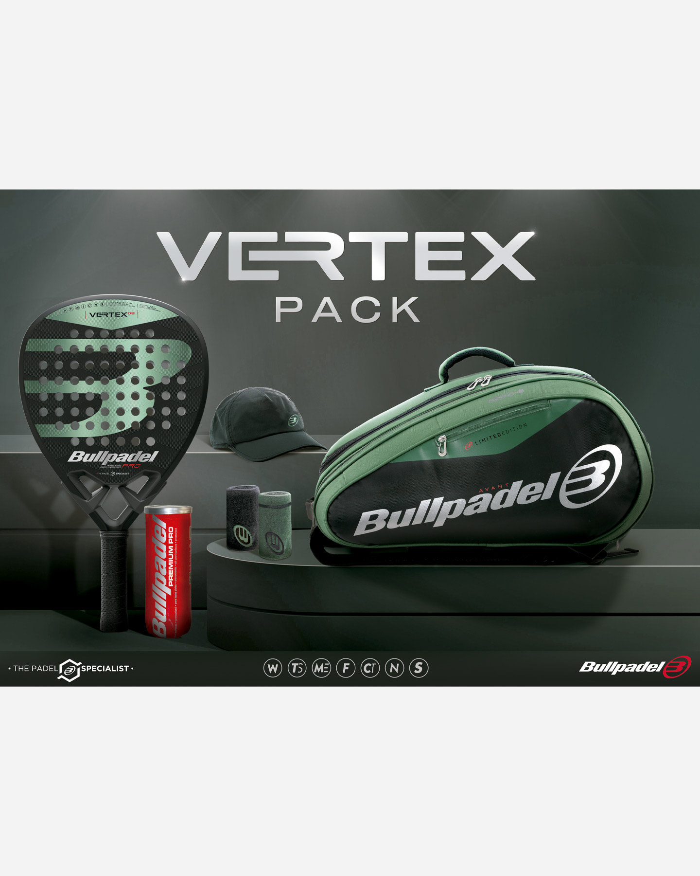 Racchetta padel performance BULLPADEL PACK VERTEX 2 M - Verde - 5 | Cisalfa Sport