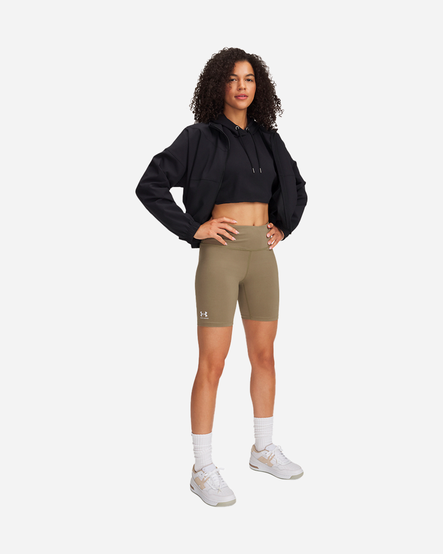 Pantaloncini UNDER ARMOUR RIVAL SMALL LOGO W - Beige - 2 | Cisalfa Sport