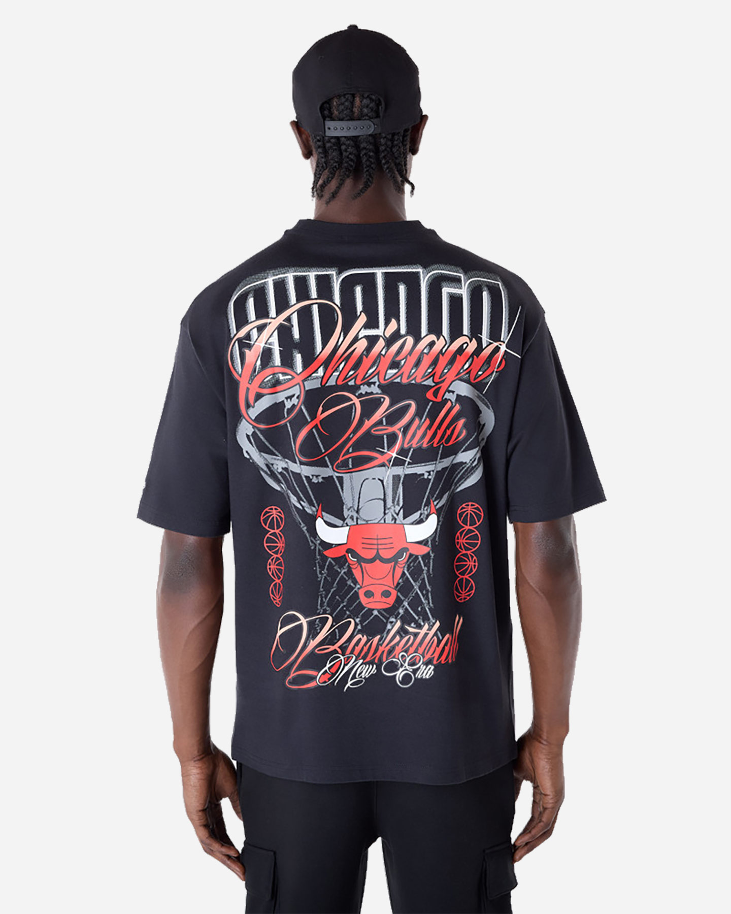 Abbigliamento basket NEW ERA FONT GRAPHIC BULLS M - Nero - 1 | Cisalfa Sport