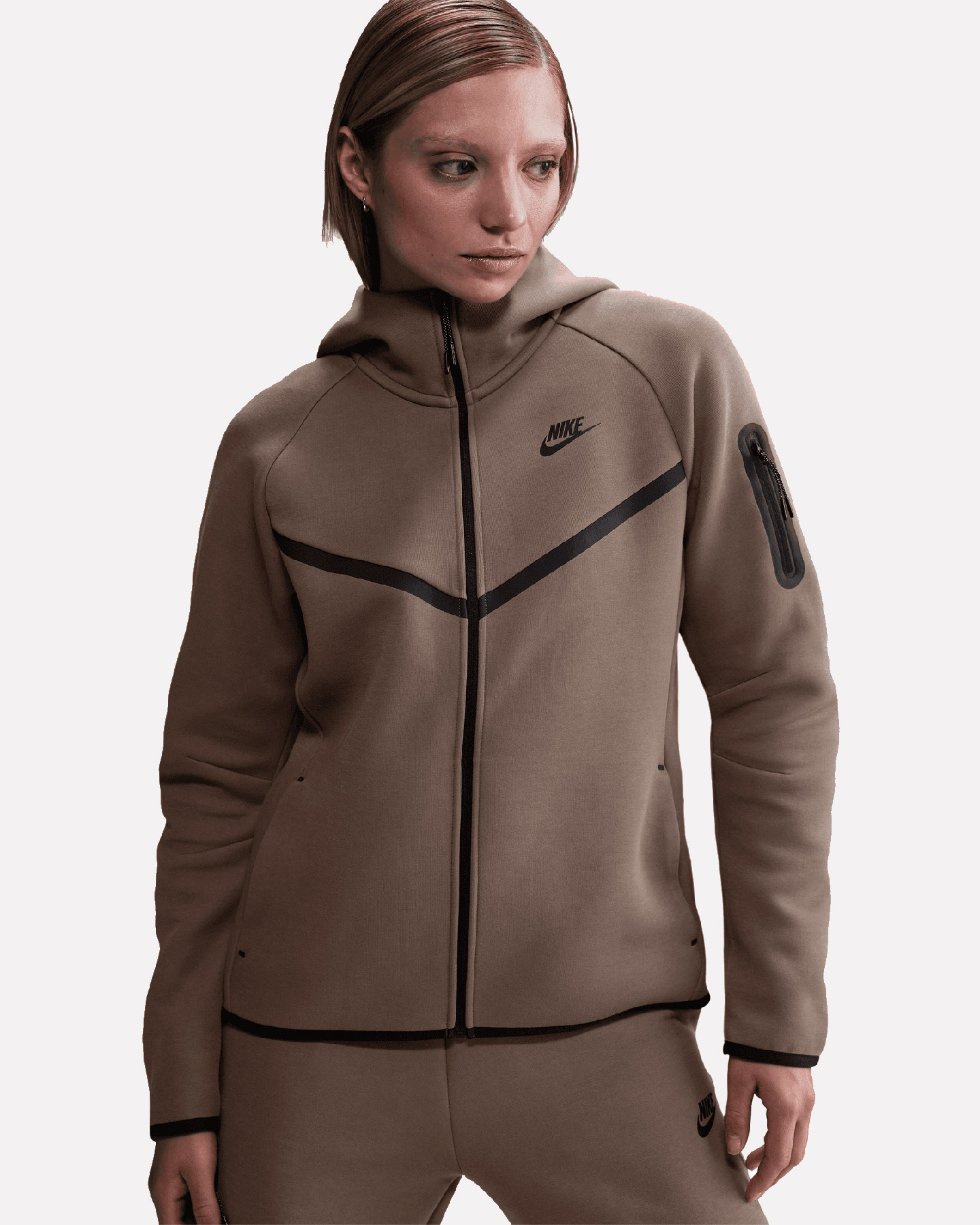 Felpa NIKE TECH FLEECE W - Marrone - 2 | Cisalfa Sport