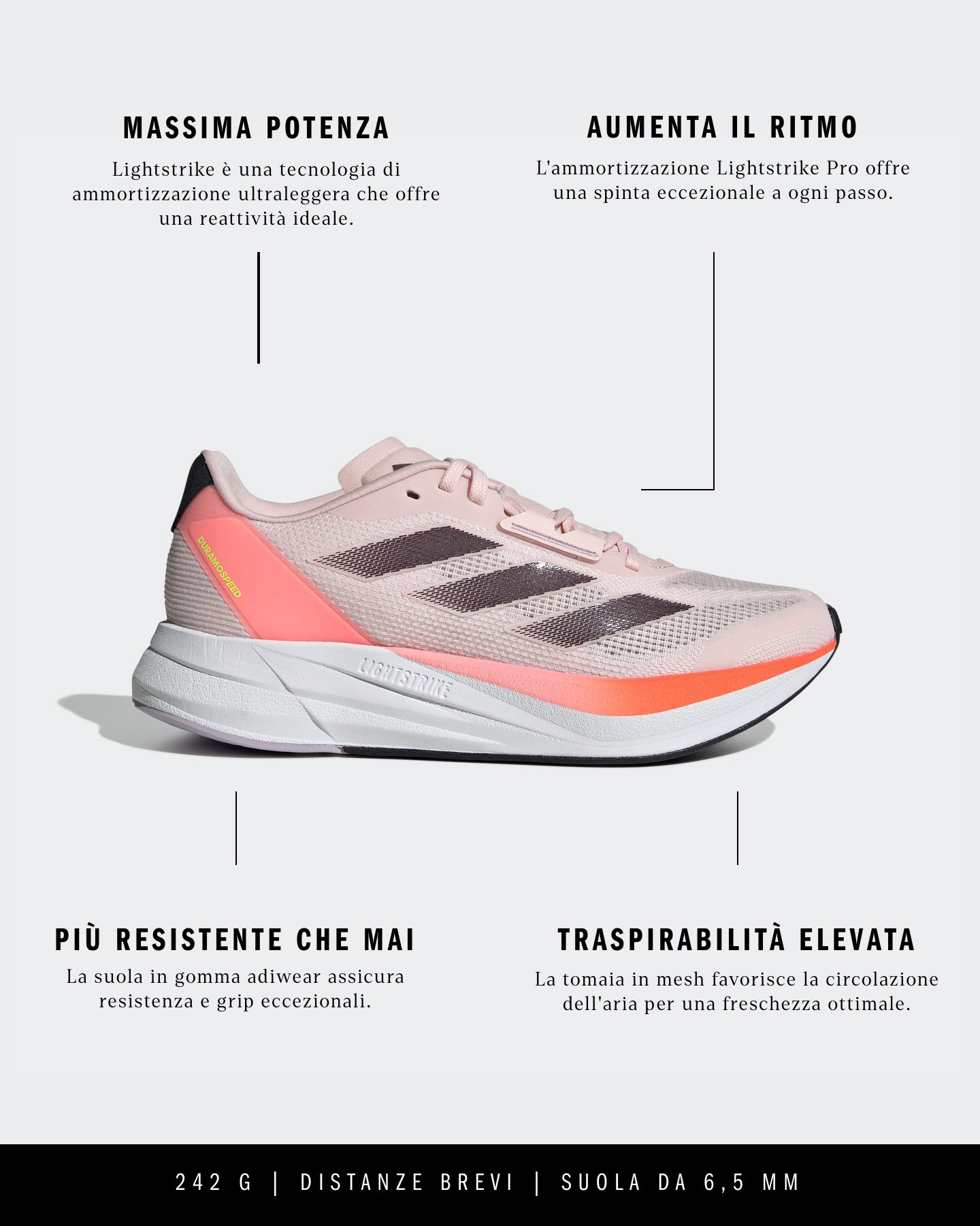 Scarpe running ADIDAS DURAMO SPEED W - 1 | Cisalfa Sport