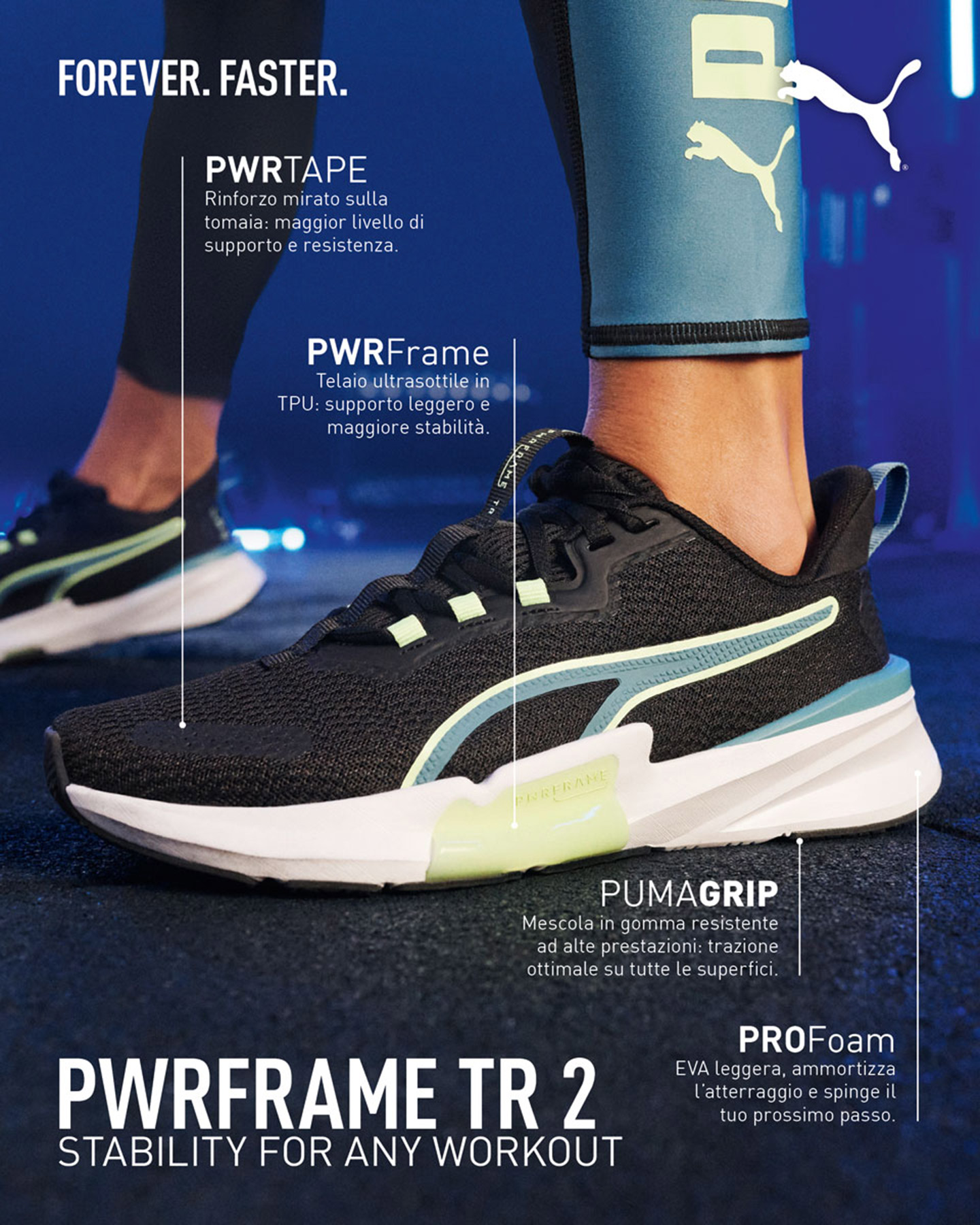 Scarpe training PUMA PWRFRAME TR W - Nero - 5 | Cisalfa Sport
