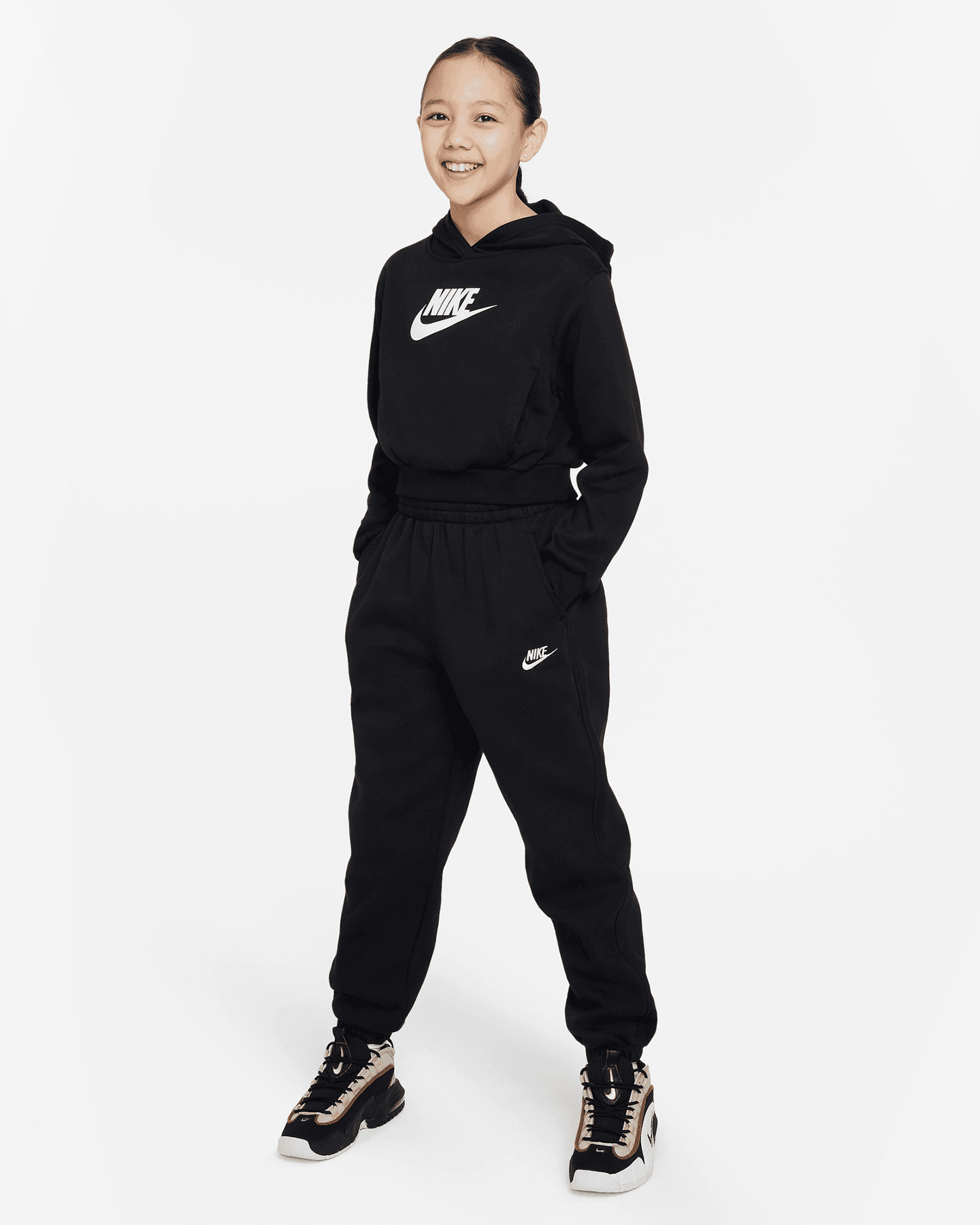 Felpa NIKE CROP BIG LOGO JR - Nero - 4 | Cisalfa Sport