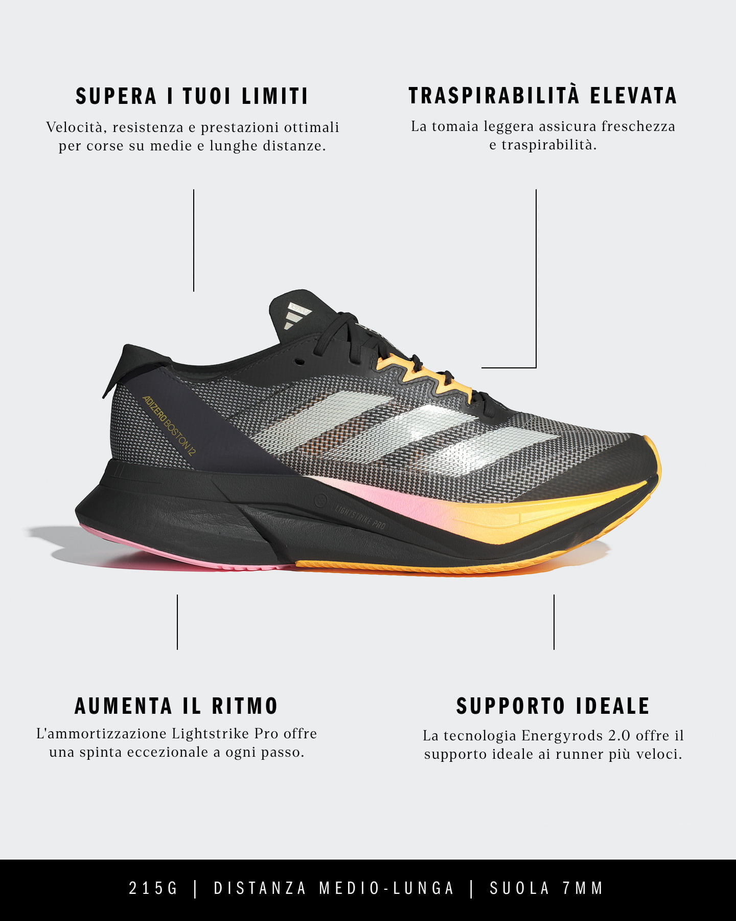 Scarpe running ADIDAS ADIZERO BOSTON 12 W - 1 | Cisalfa Sport