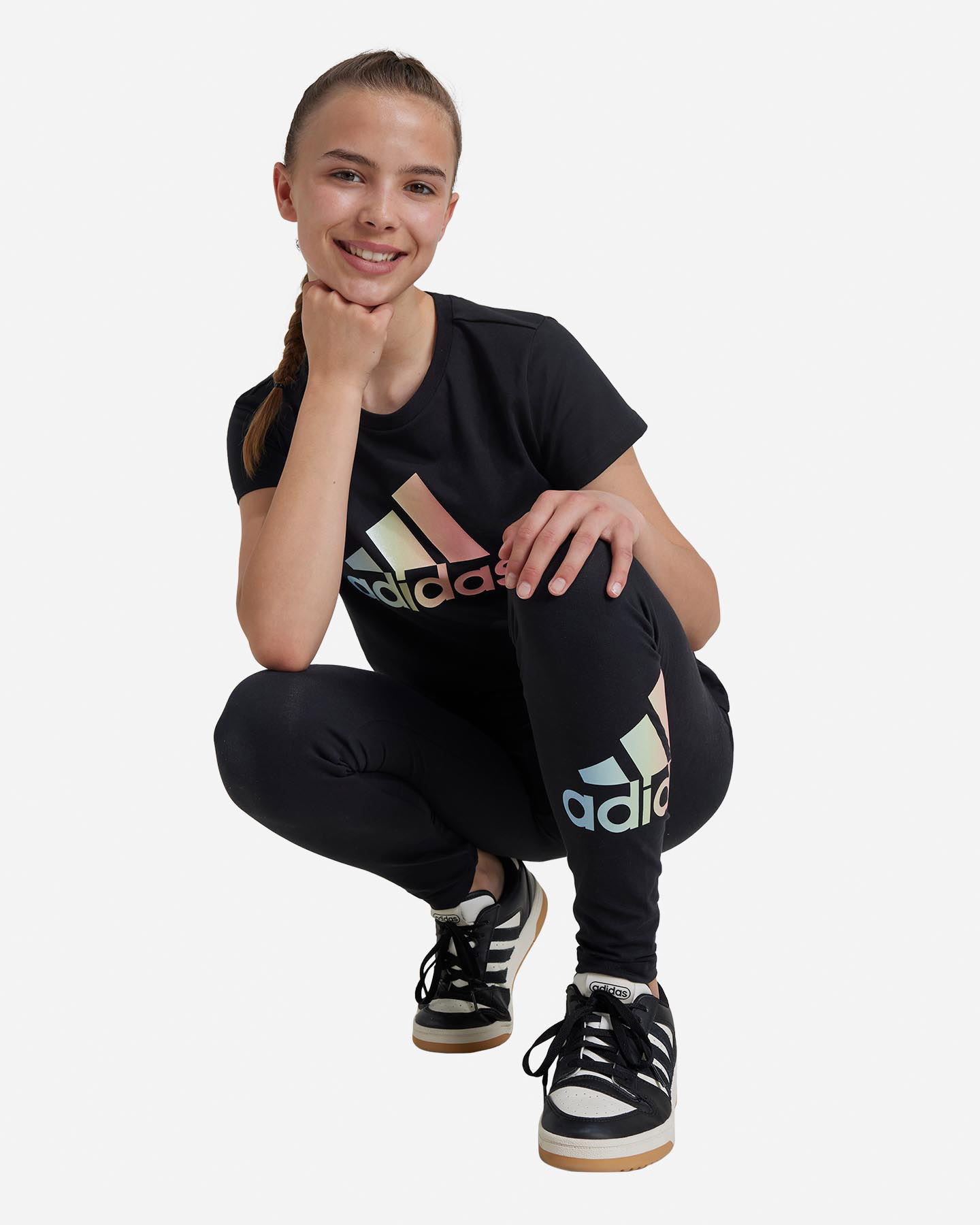 T-shirt ADIDAS BIG LOGO RAINBOW JR - Nero - 3 | Cisalfa Sport