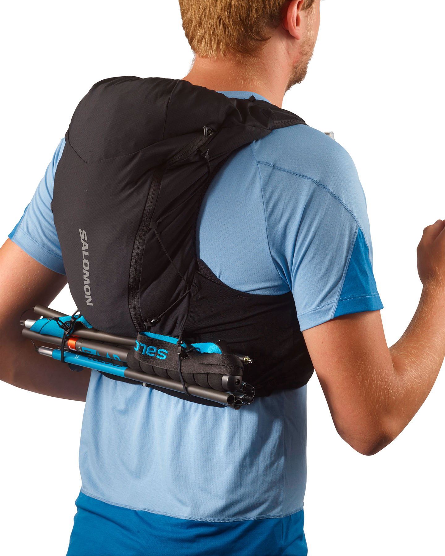 Zaino trail running SALOMON ADV SKIN 12 WITH FLASKS - Nero - 2 | Cisalfa Sport