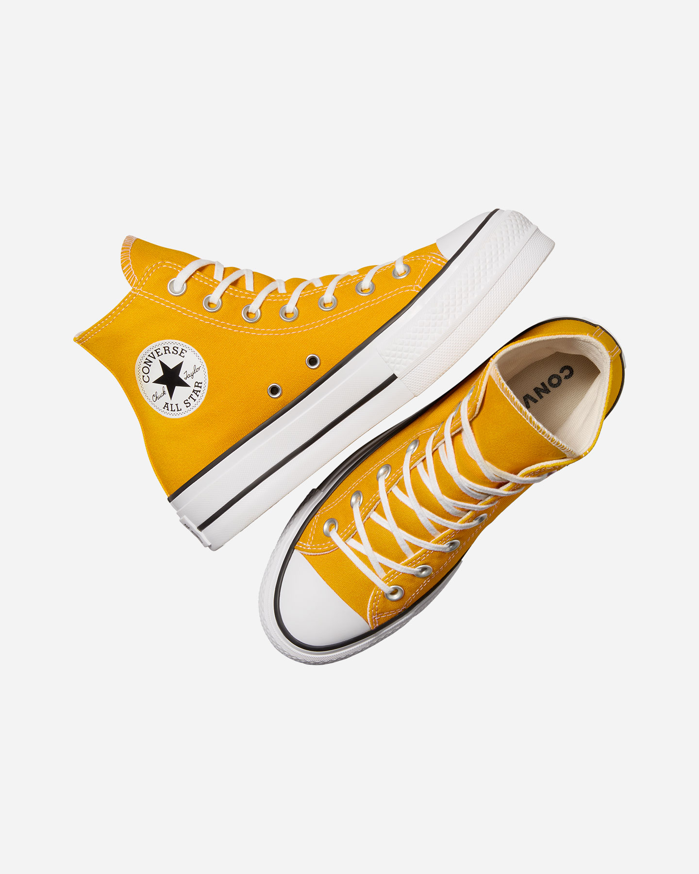 Scarpe sneakers CONVERSE CHUCK TAYLOR ALL STAR LIFT HIGH CANVAS W - Giallo - 4 | Cisalfa Sport