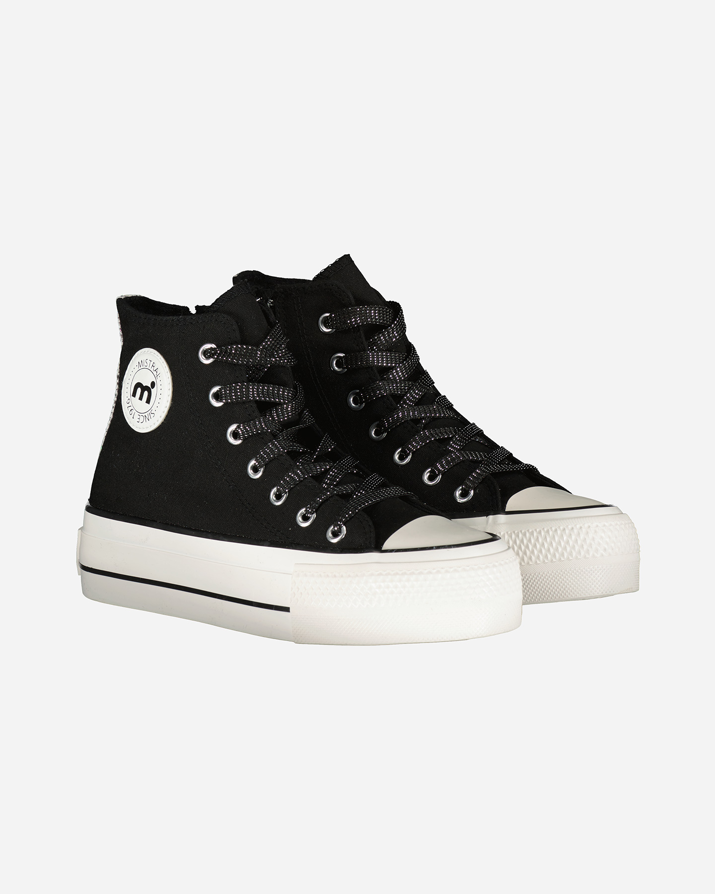 Scarpe sneakers MISTRAL STRIPES PLAT MID 2.0 JR - Nero - 1 | Cisalfa Sport