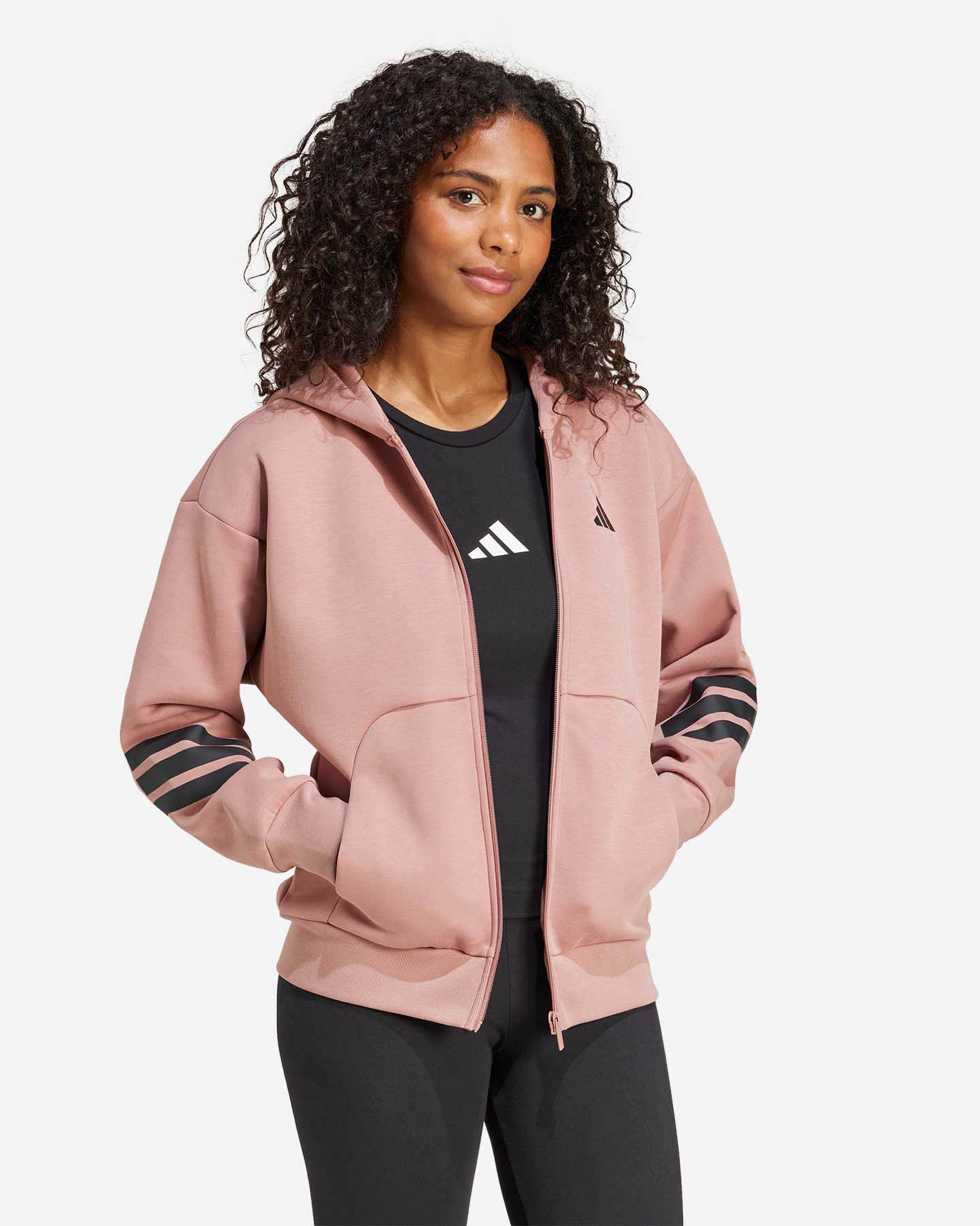 Felpa ADIDAS 3STRIPES W - Marrone - 3 | Cisalfa Sport