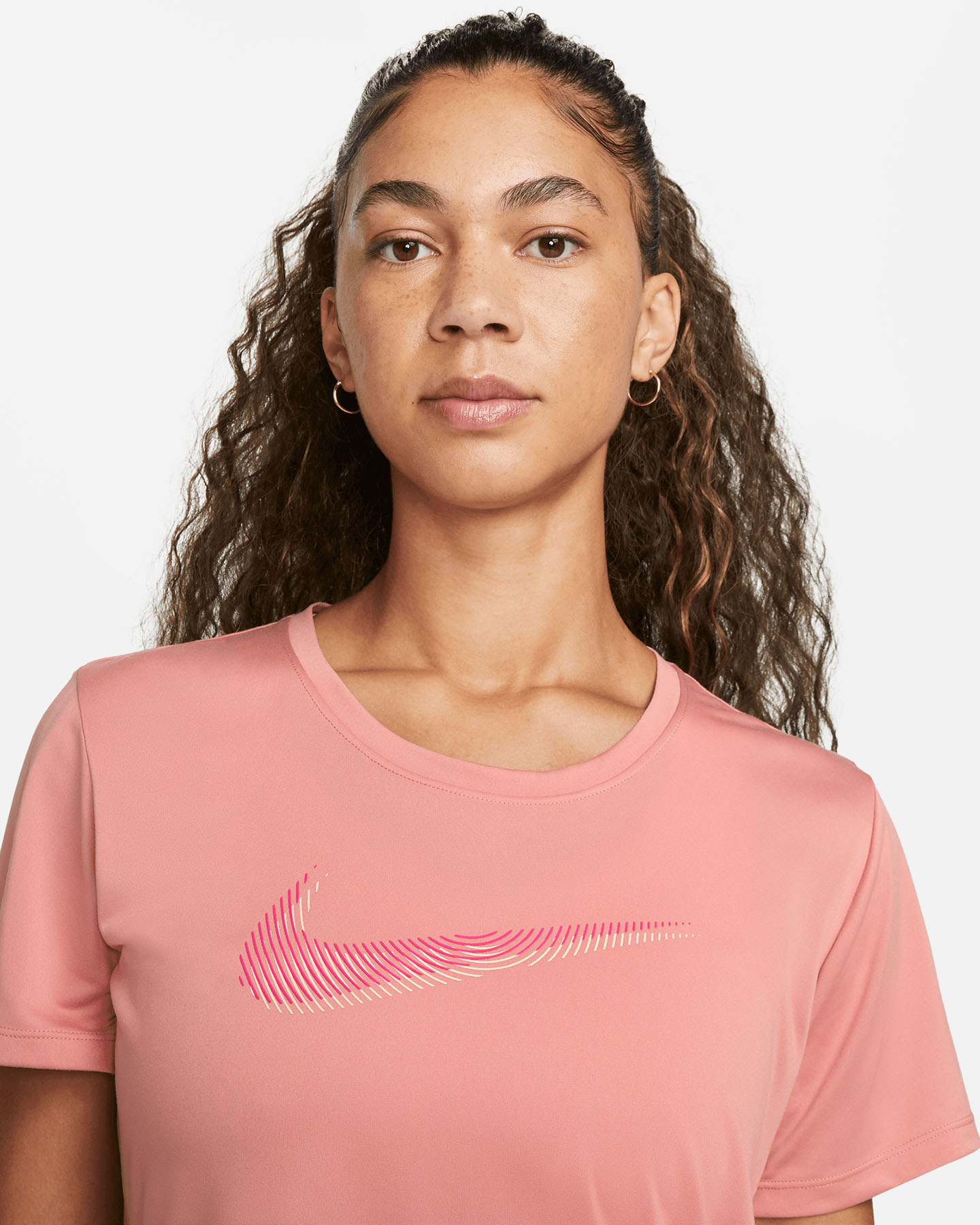 T-shirt running NIKE DRI FIT SWOOSH W - Rosso - 2 | Cisalfa Sport
