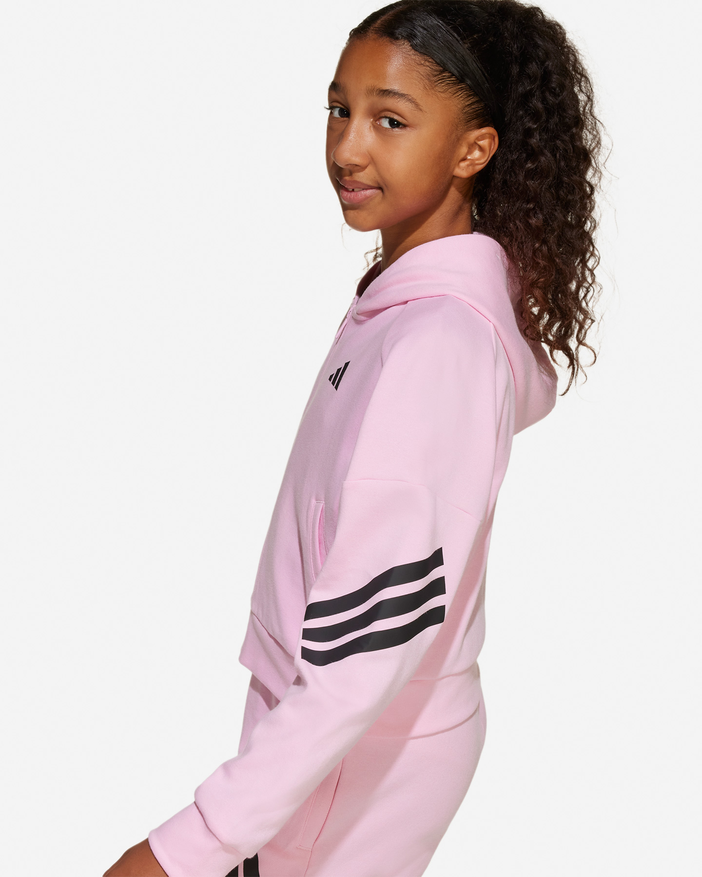 Felpa ADIDAS 3STRIPES JR - Rosa - 4 | Cisalfa Sport