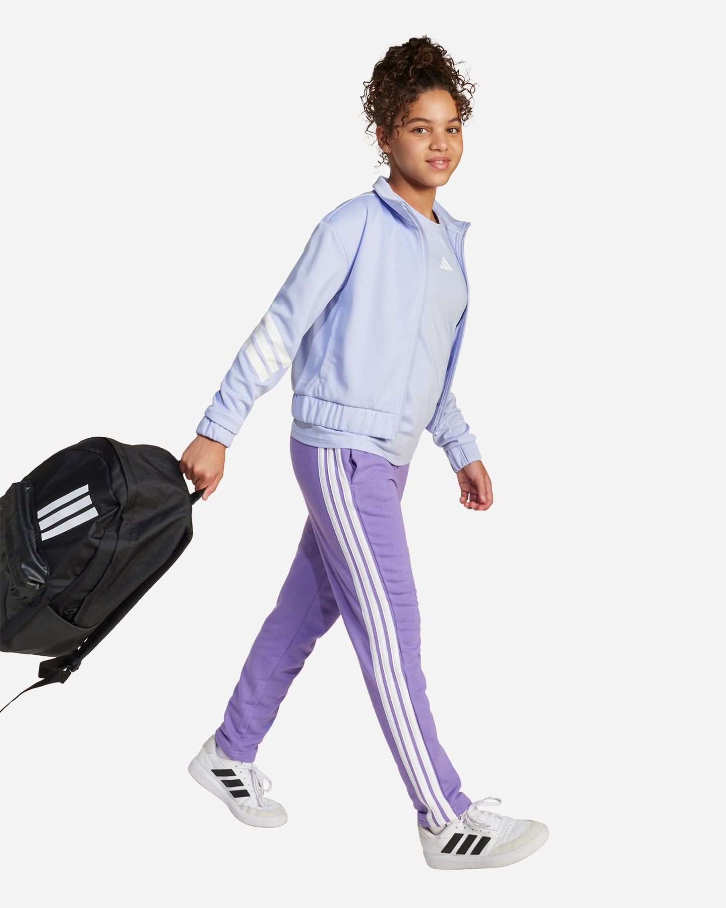 Felpa ADIDAS 3STRIPES JR - Lilla - 5 | Cisalfa Sport