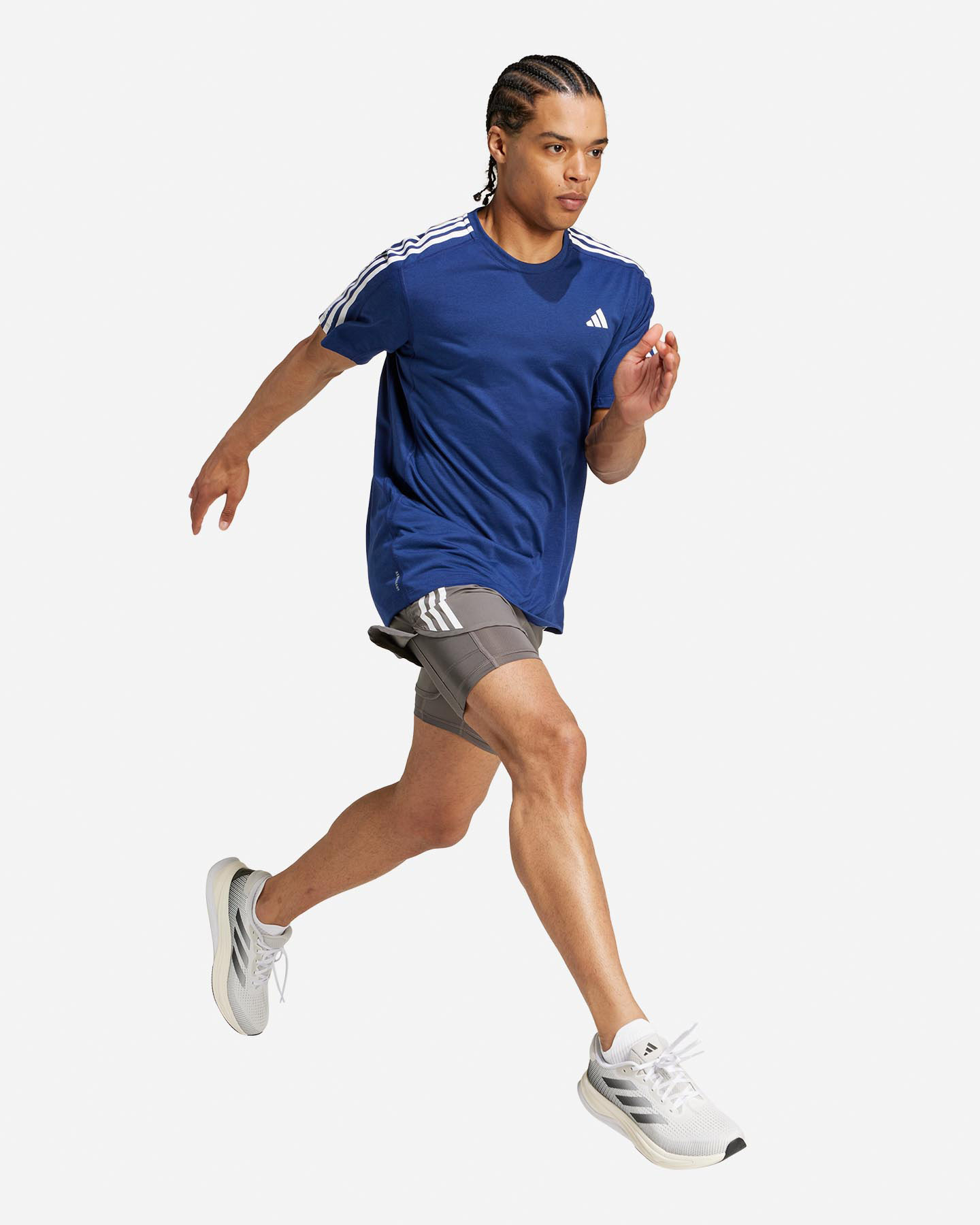 T-shirt running ADIDAS OTR E 3STRIPES M - Blu - 3 | Cisalfa Sport