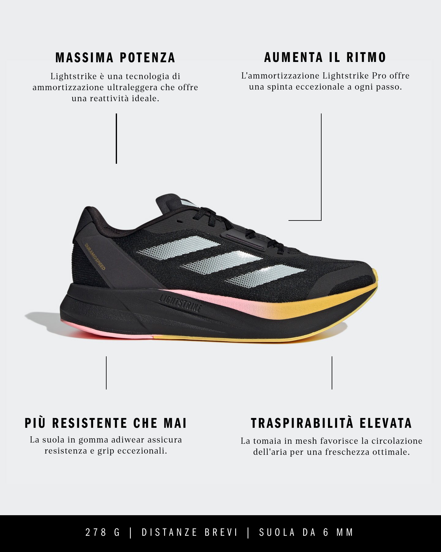 Scarpe running ADIDAS DURAMO SPEED M - 1 | Cisalfa Sport