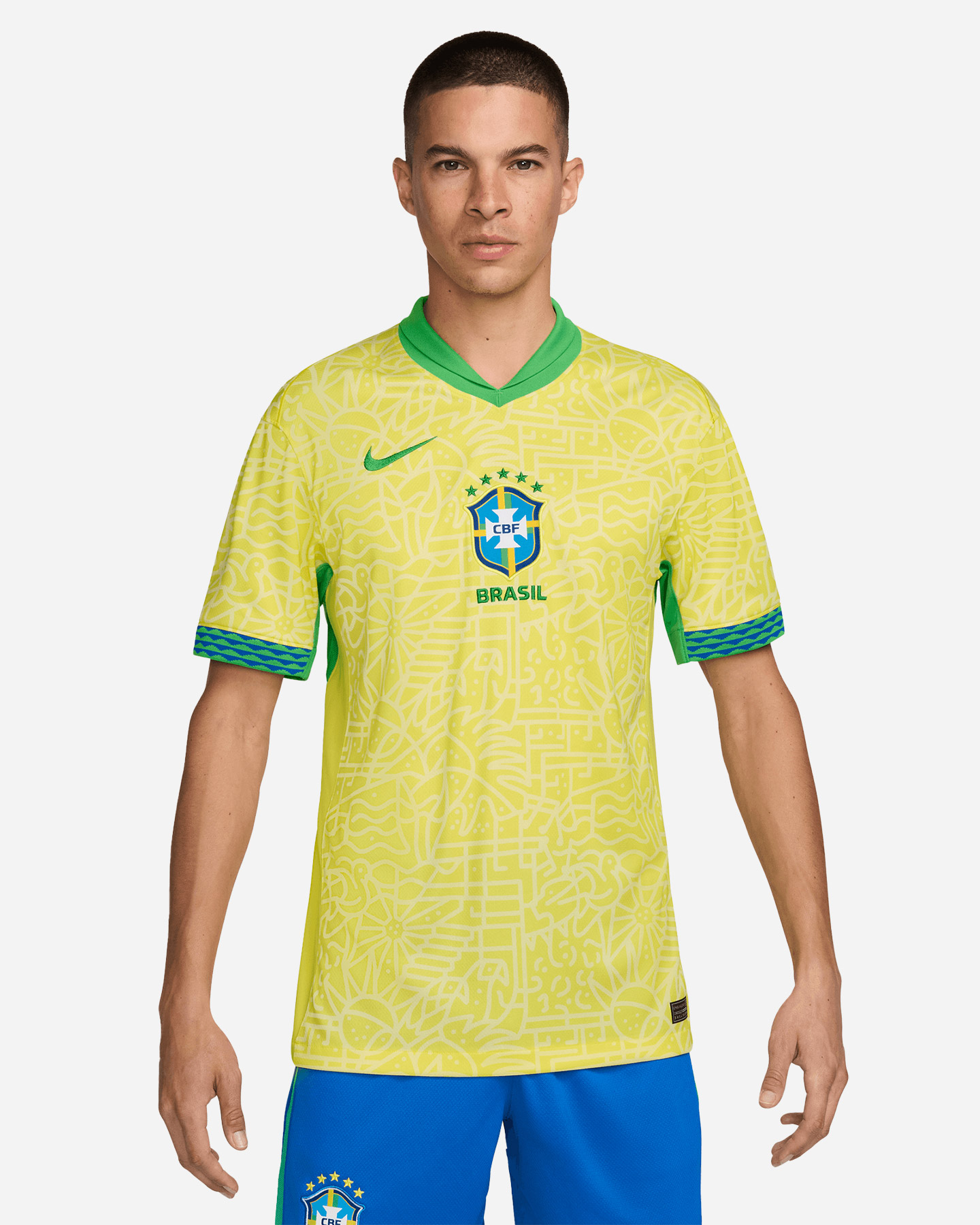 Maglia calcio ufficiale NIKE DRI FIT BRASILE HOME 23-24 M - Giallo - 2 | Cisalfa Sport