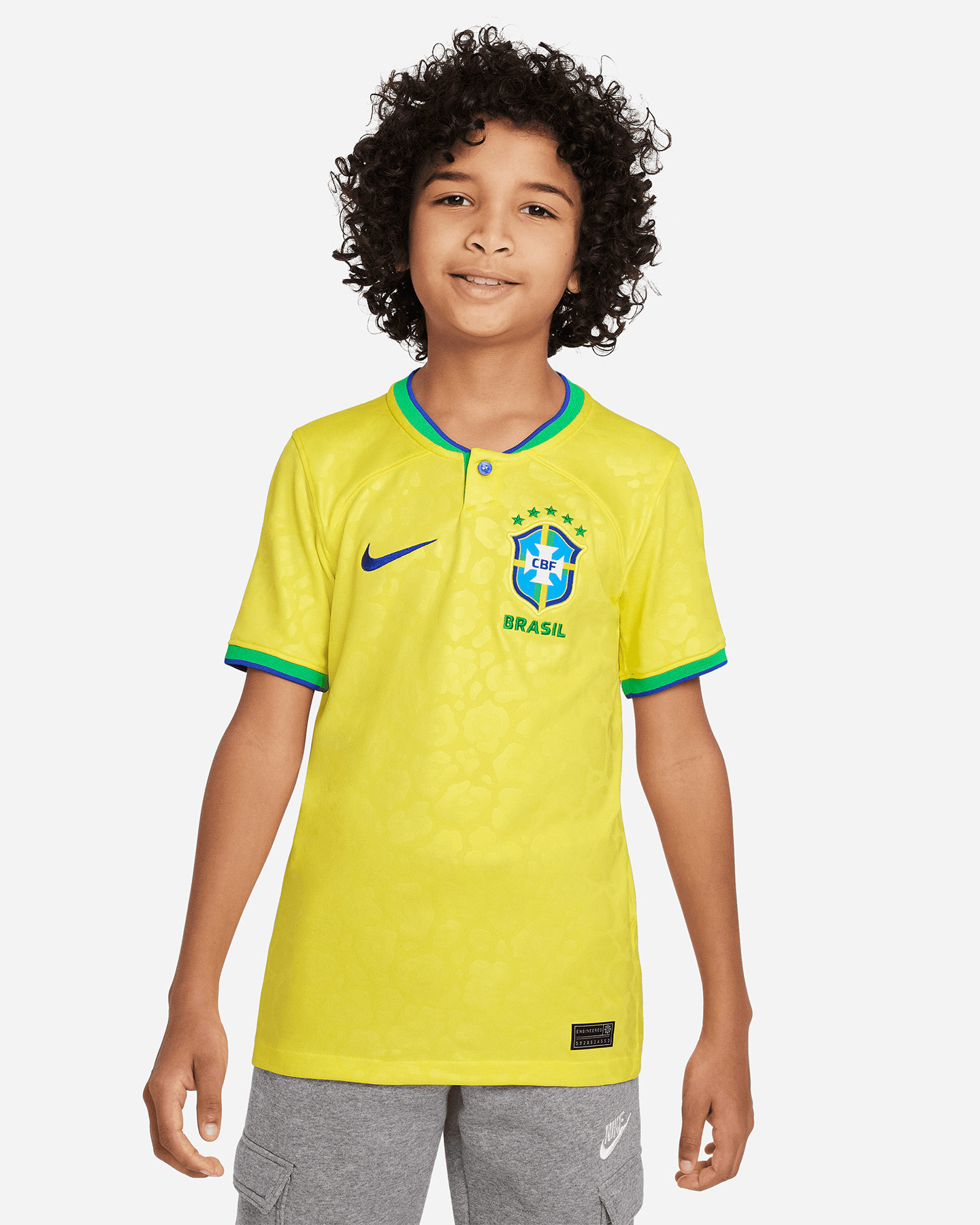 Maglia calcio ufficiale NIKE DRI FIT BRASILE HOME 22-23 JR - Giallo - 2 | Cisalfa Sport