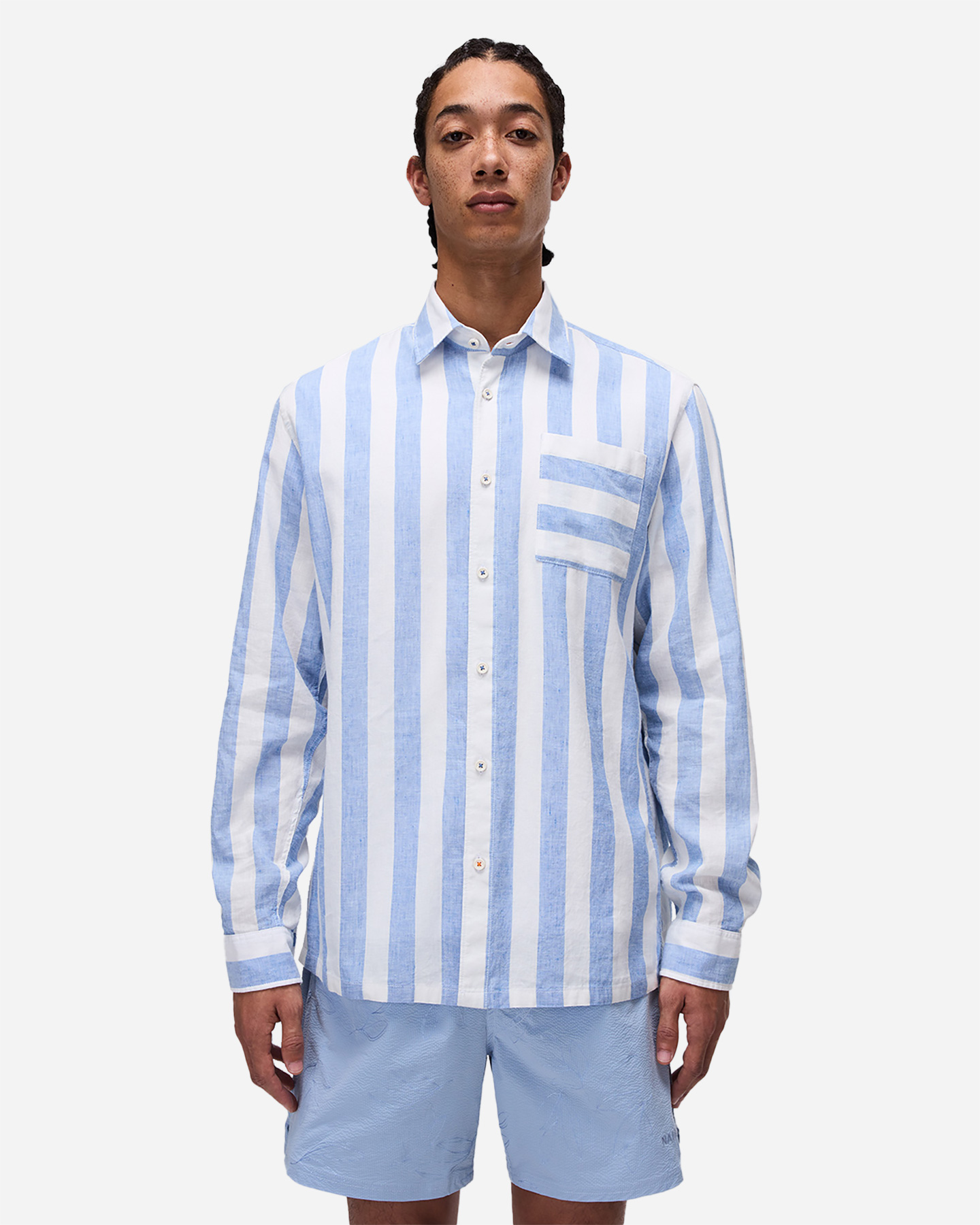 Camicia NAPAPIJRI BROLIO STRIPE M - Blu - 2 | Cisalfa Sport