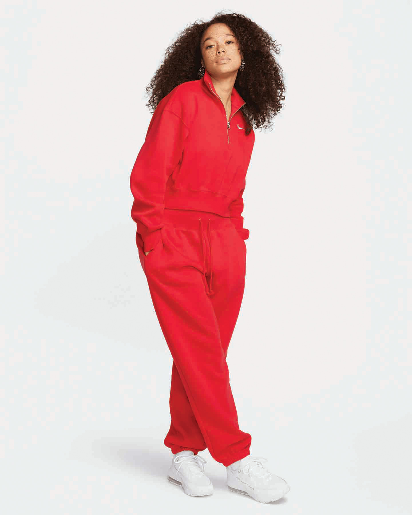 Felpa NIKE ZIP CROP W - Rosso - 3 | Cisalfa Sport