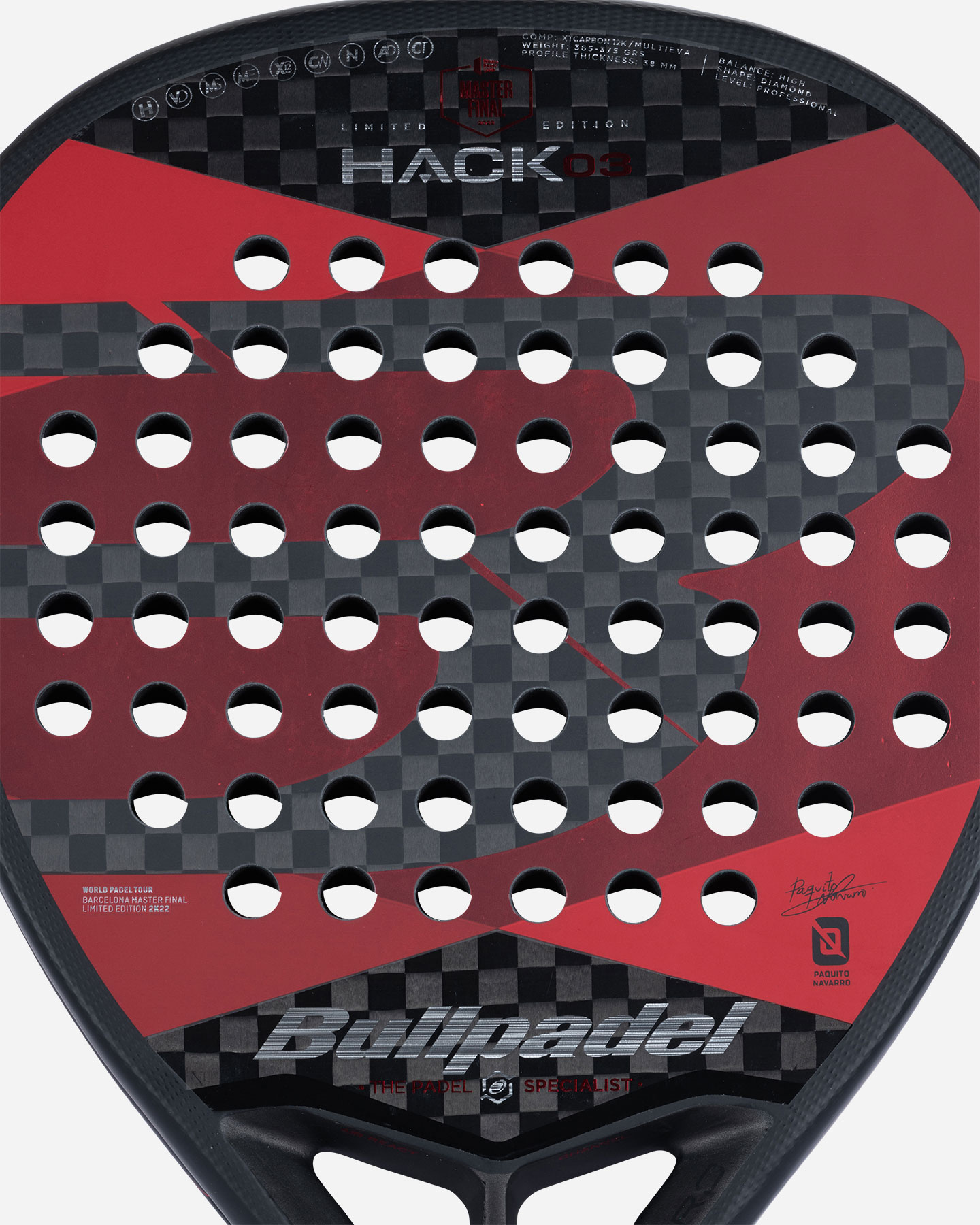 Racchetta padel performance BULLPADEL HACK 03 MFINAL 22 - Rosso - 2 | Cisalfa Sport